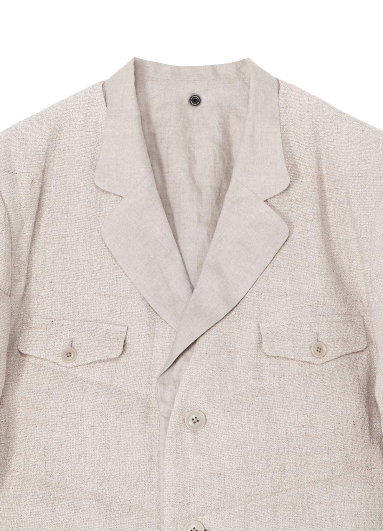 SILK LINEN TWEED JACKET WITH LINER