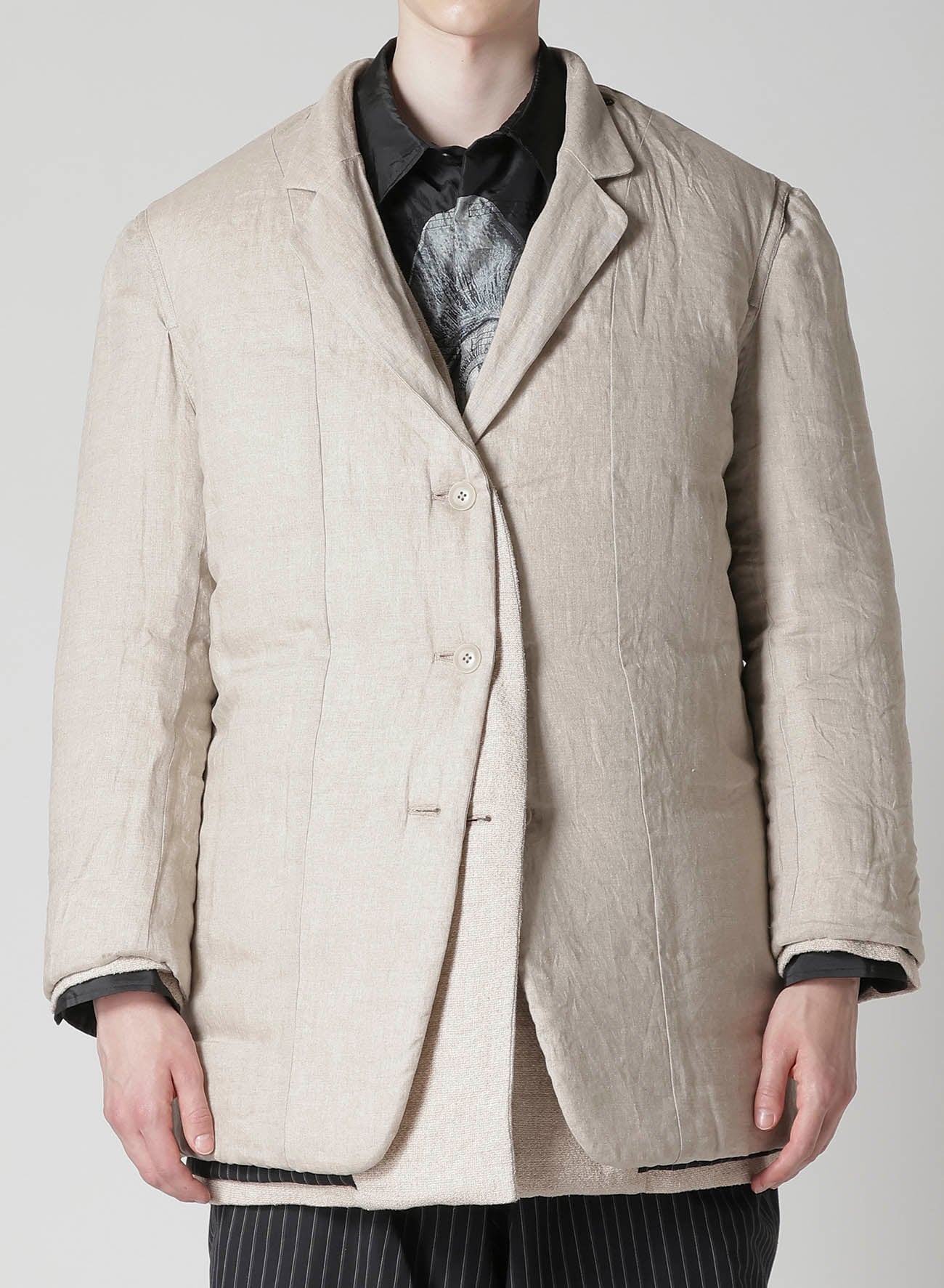SILK LINEN TWEED JACKET WITH LINER