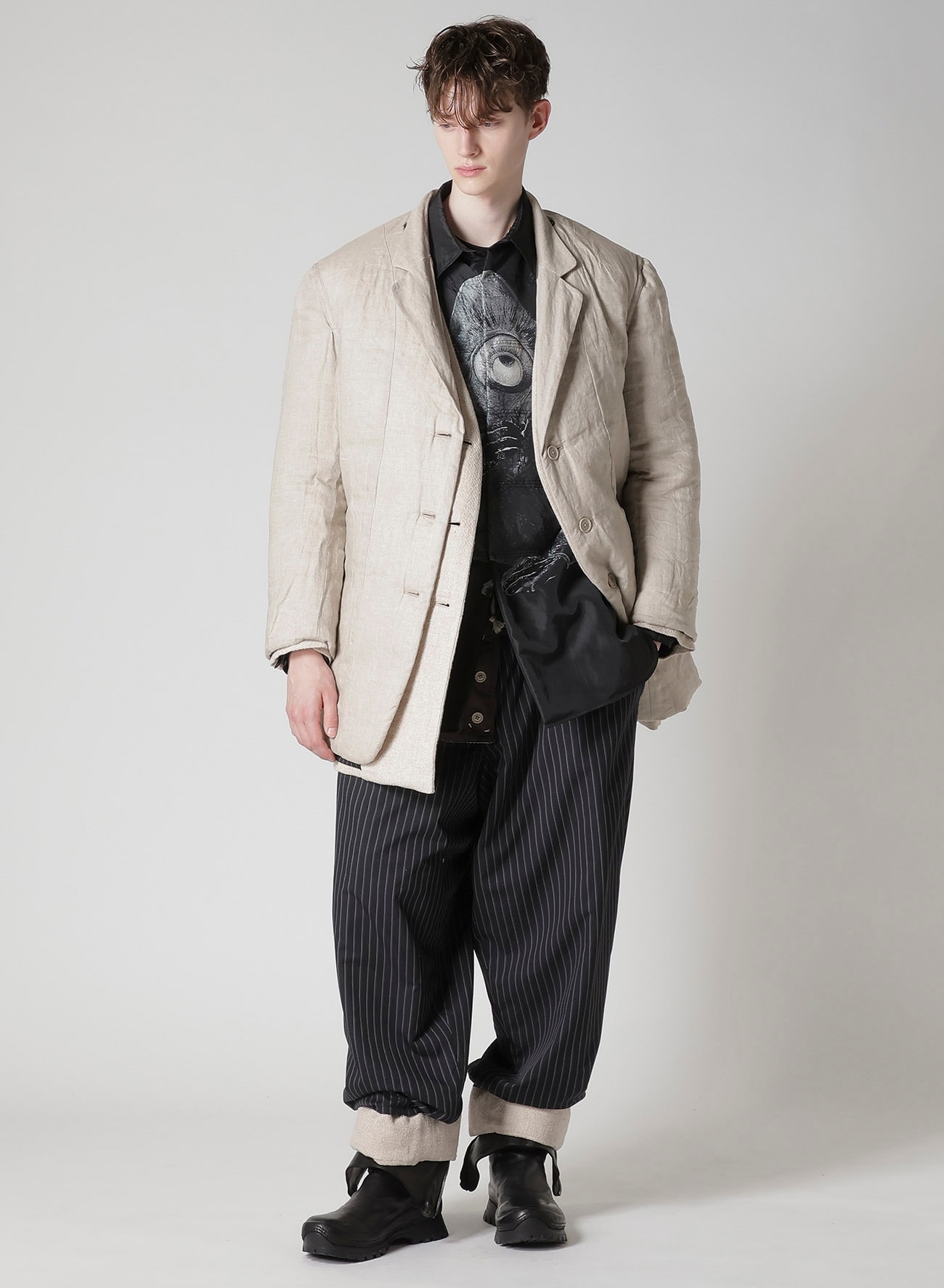 SILK LINEN TWEED JACKET WITH LINER