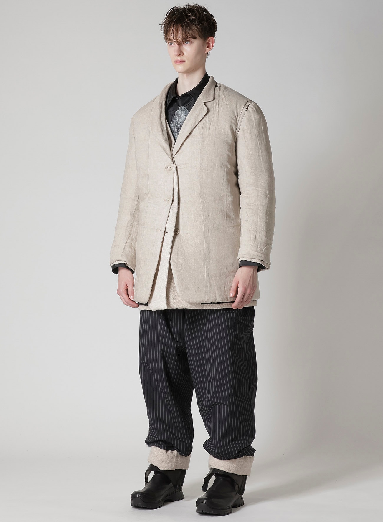 SILK LINEN TWEED JACKET WITH LINER
