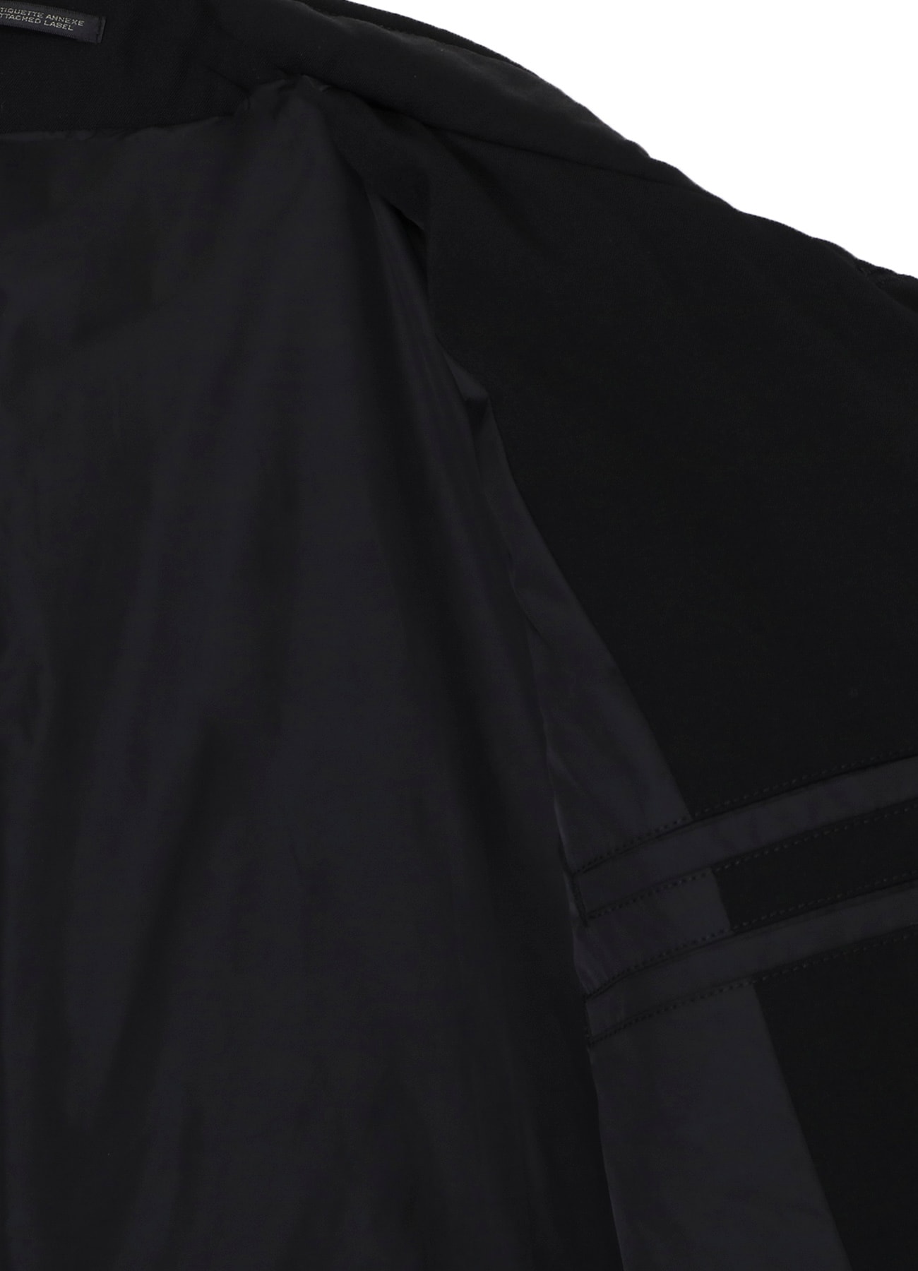 WOOL GABARDINE HORIZONTAL PADDED LONG JACKET
