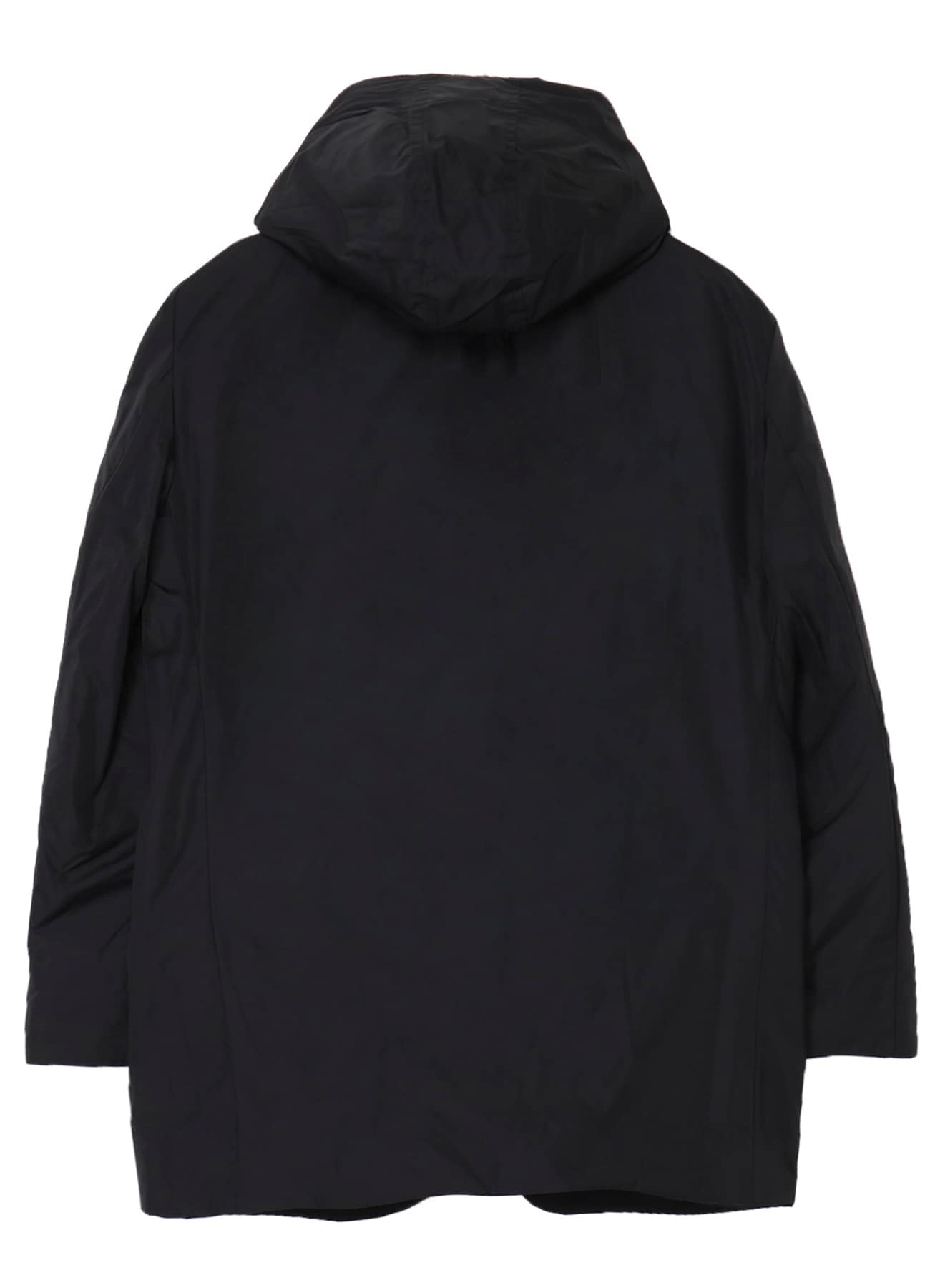 WOOL GABARDINE DIAGONAL PADDED HOODED JACKET