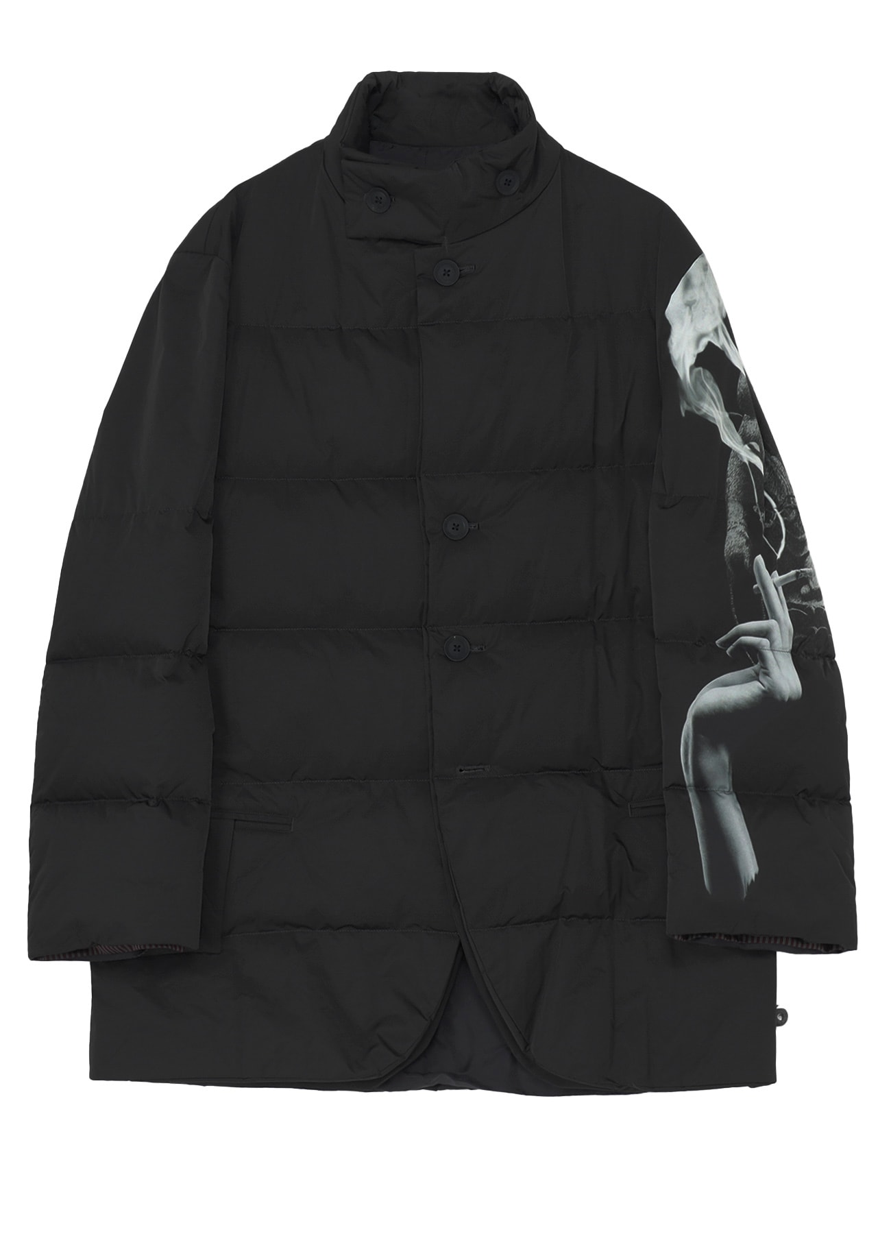 BACK PRINTED HORIZONTAL PADDED STAND JACKET