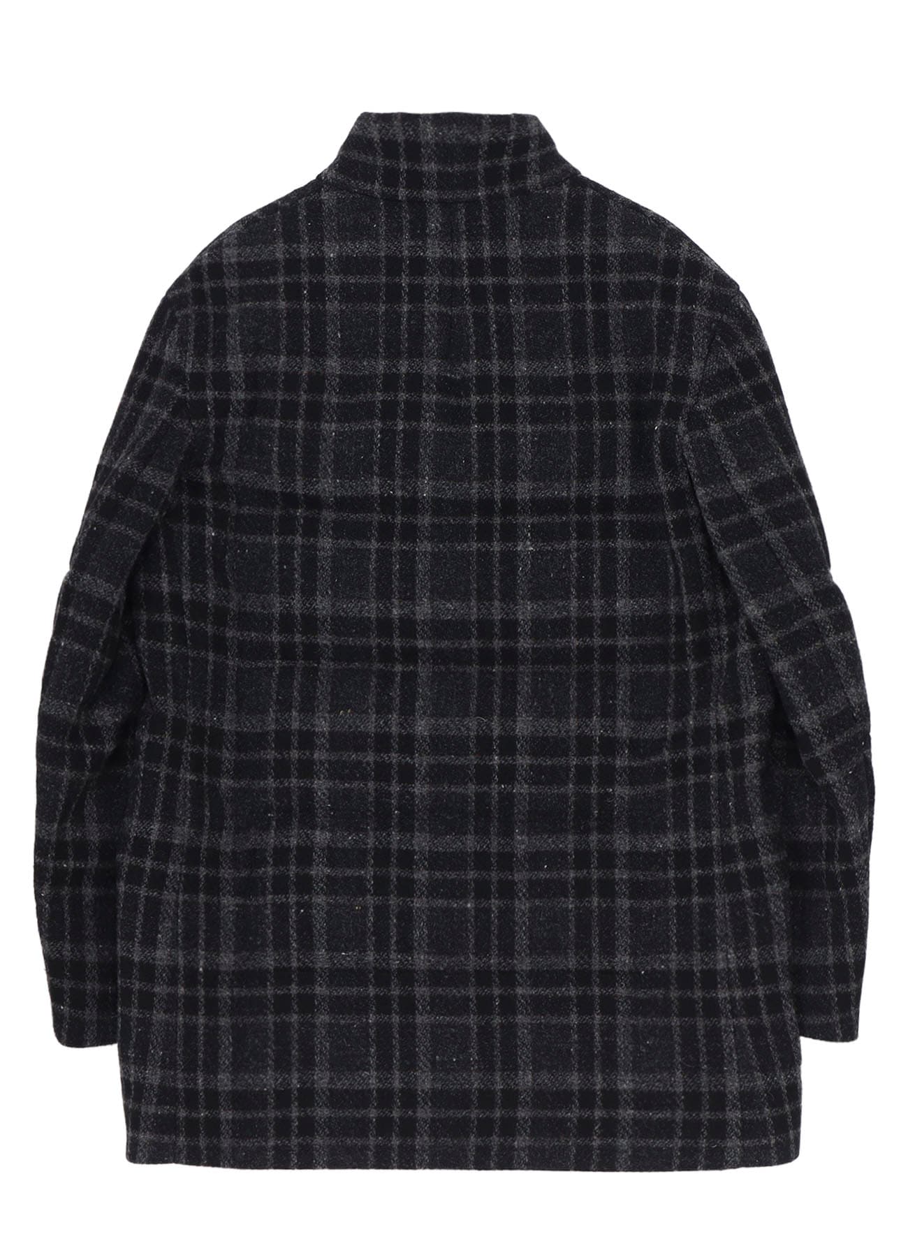 HORIZONTAL PADDED PLAID STAND JACKET