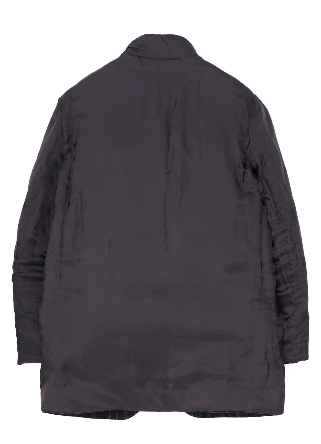 HORIZONTAL PADDED PLAID STAND JACKET