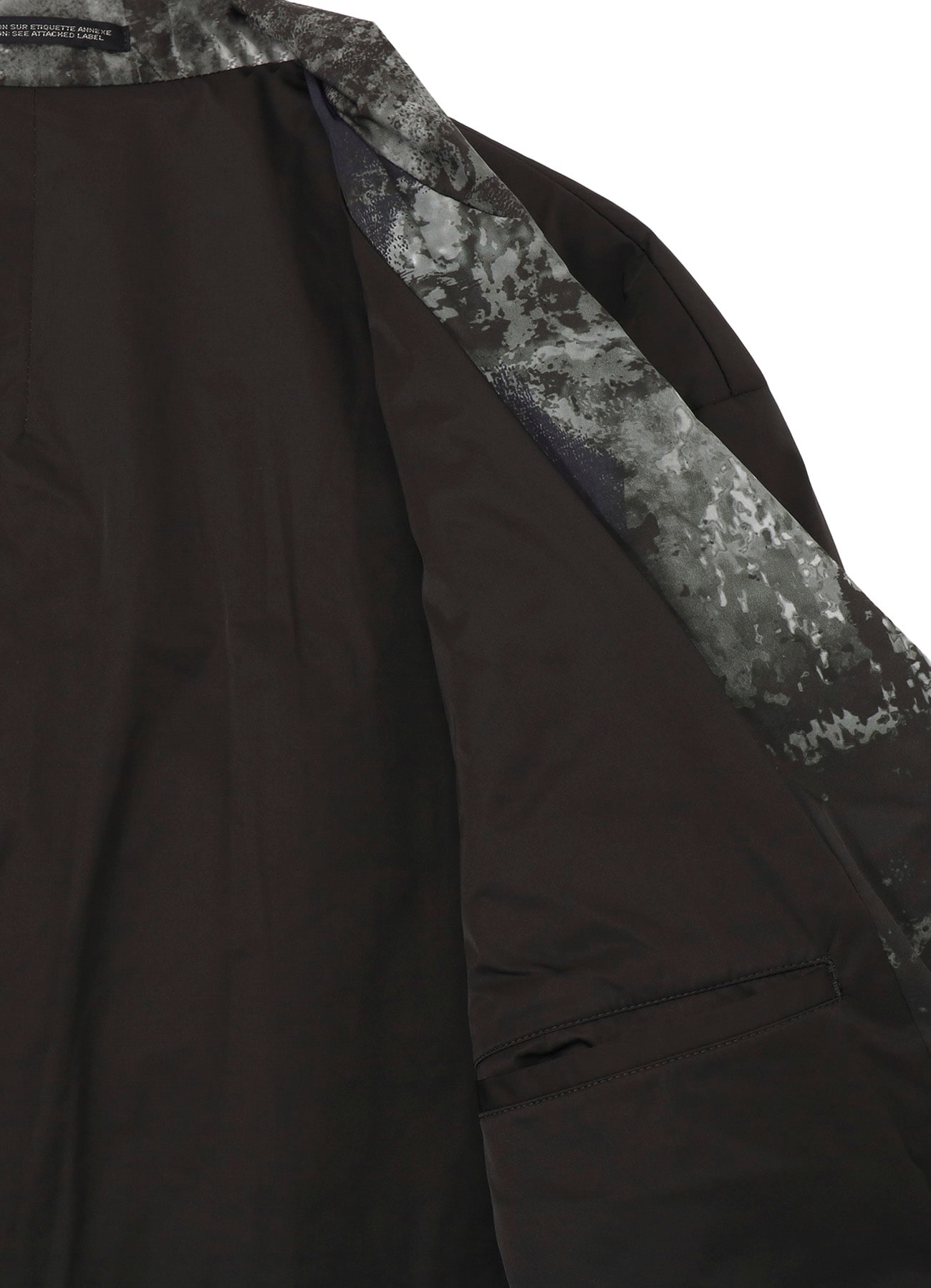 WOMAN PRINTED 3BUTTONS DIAGONAL PADDED LONG JACKET