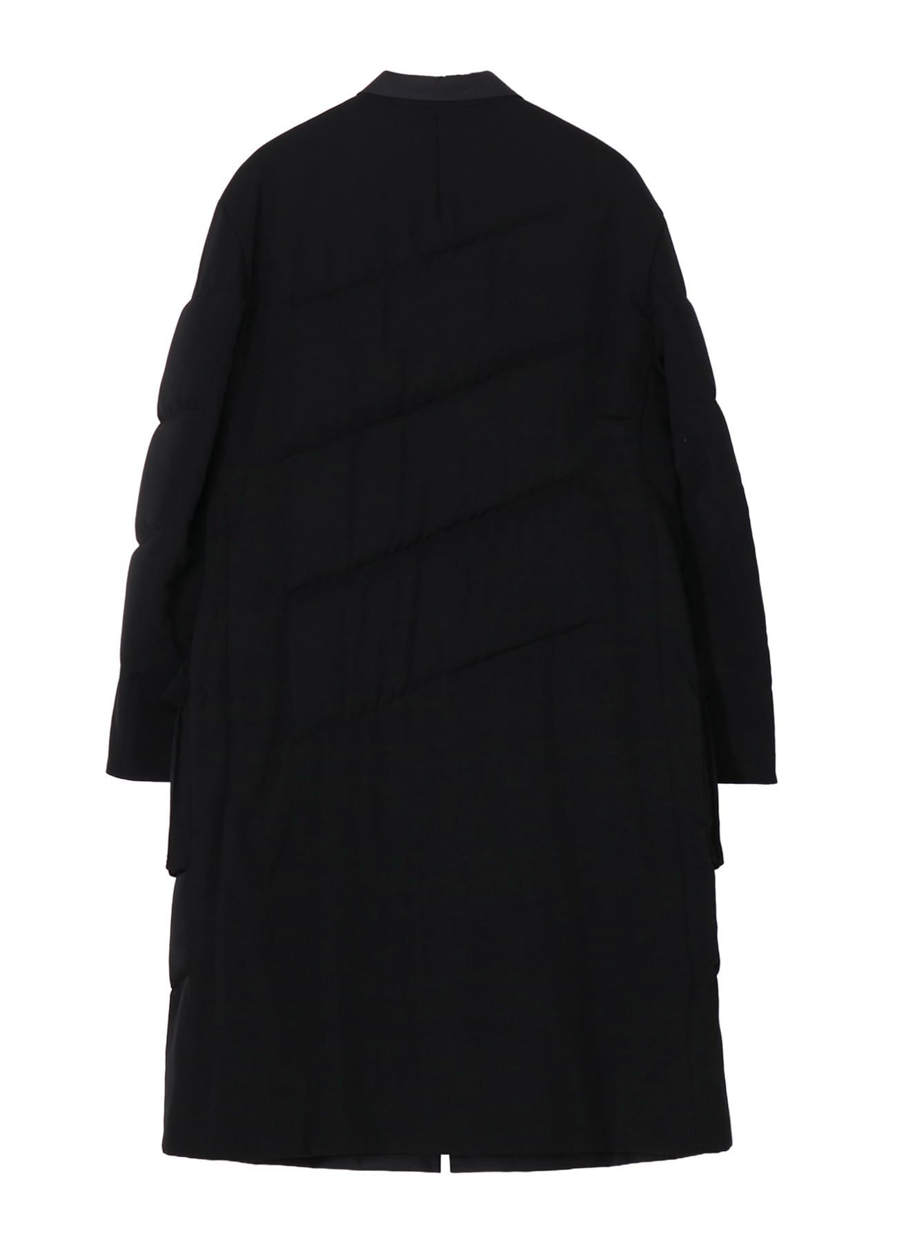 WOOL GABARDINE 3BUTTONS DIAGONAL PADDED LONG JACKET