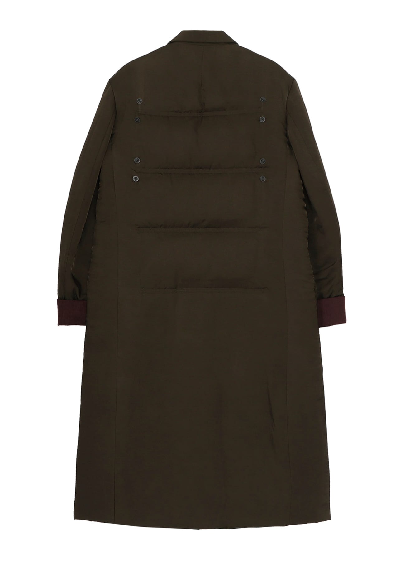 KHAKI CU TWILL 2 BUTTONS PADDED LONG JACKET