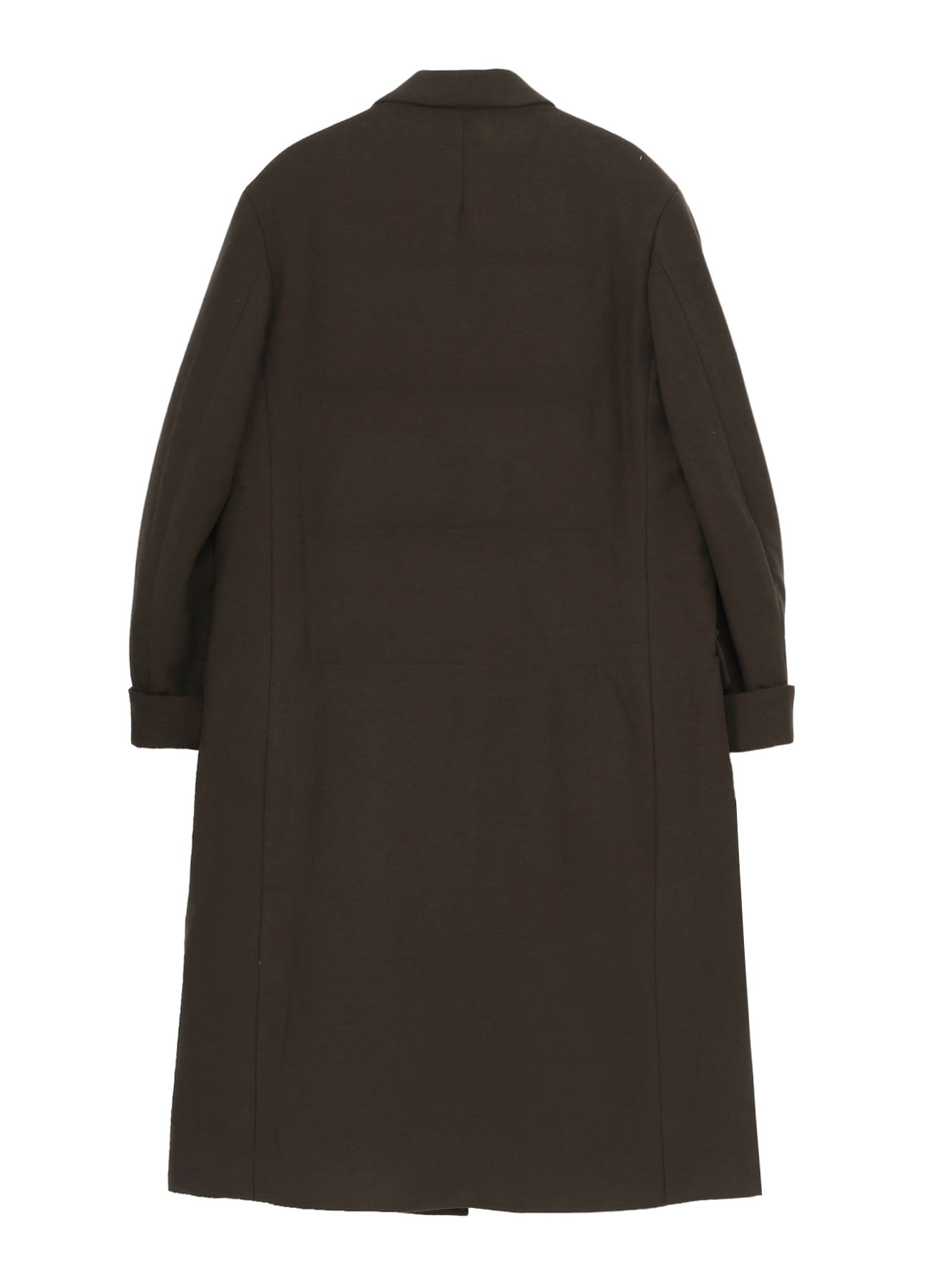 FLANNEL KHAKI 2BUTTONS PADDED LONG JACKET