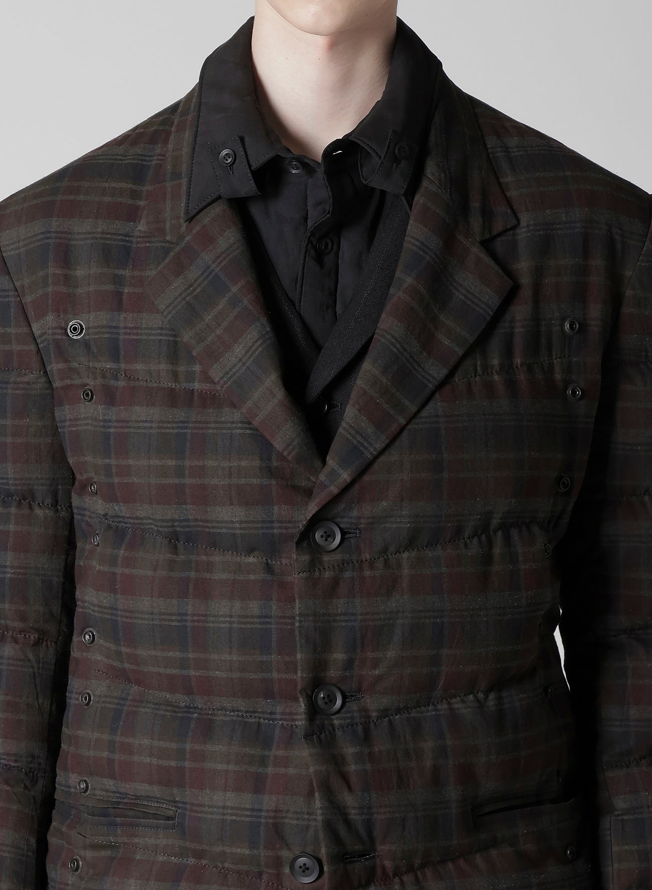 MADRAS INK 3 BUTTONS DIAGONAL PADDED JACKET