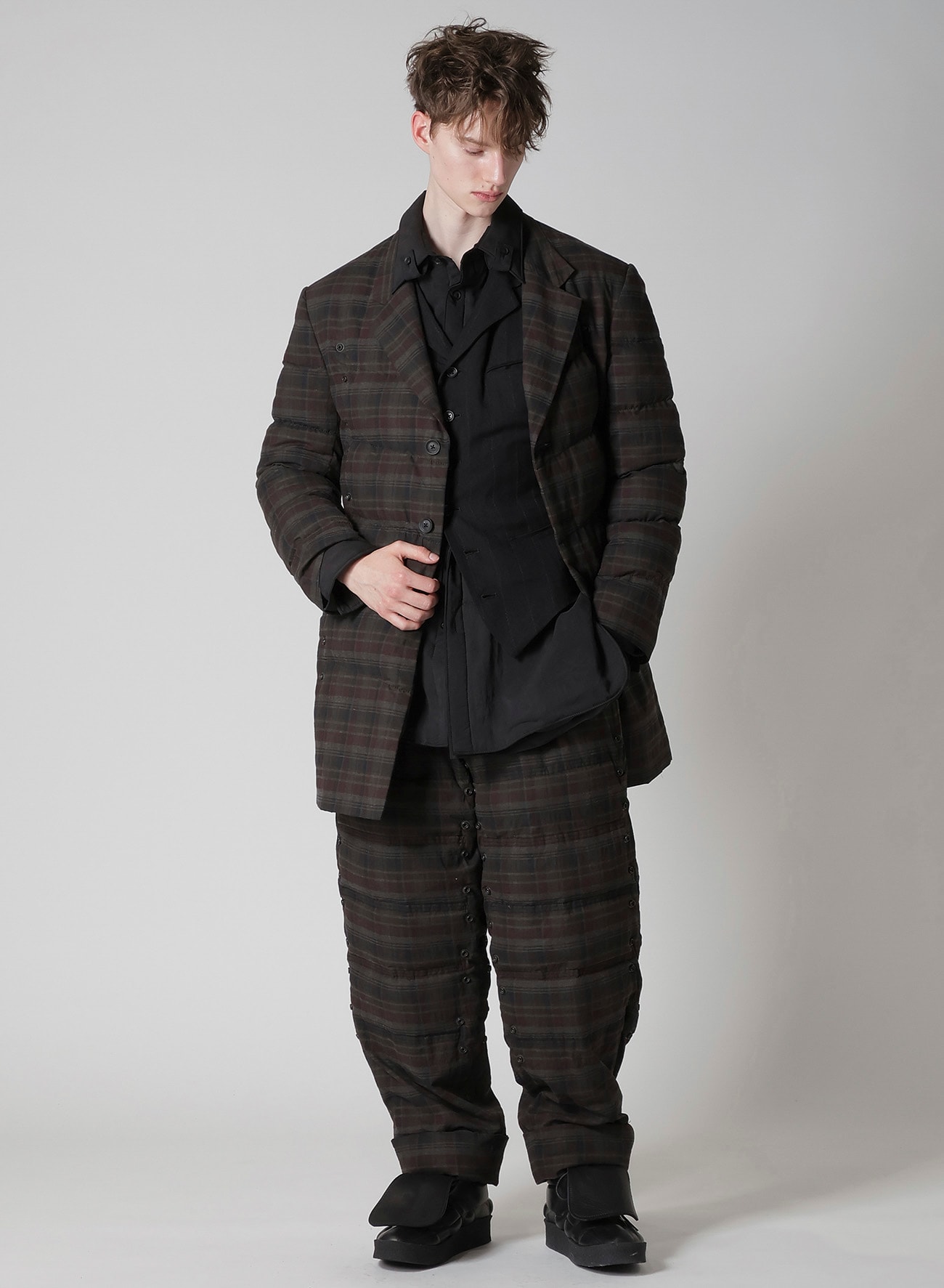 MADRAS INK 3 BUTTONS DIAGONAL PADDED JACKET