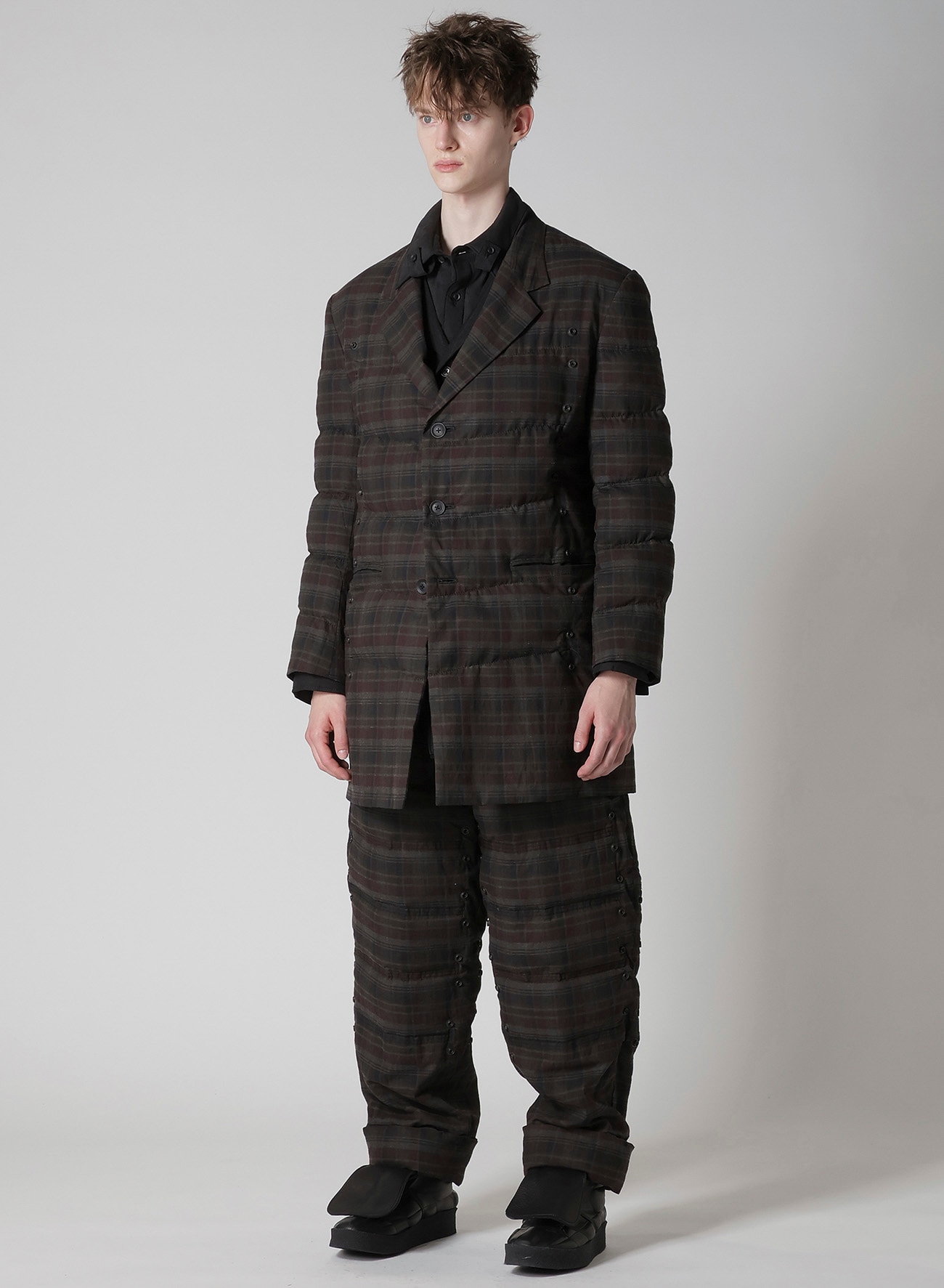 MADRAS INK 3 BUTTONS DIAGONAL PADDED JACKET