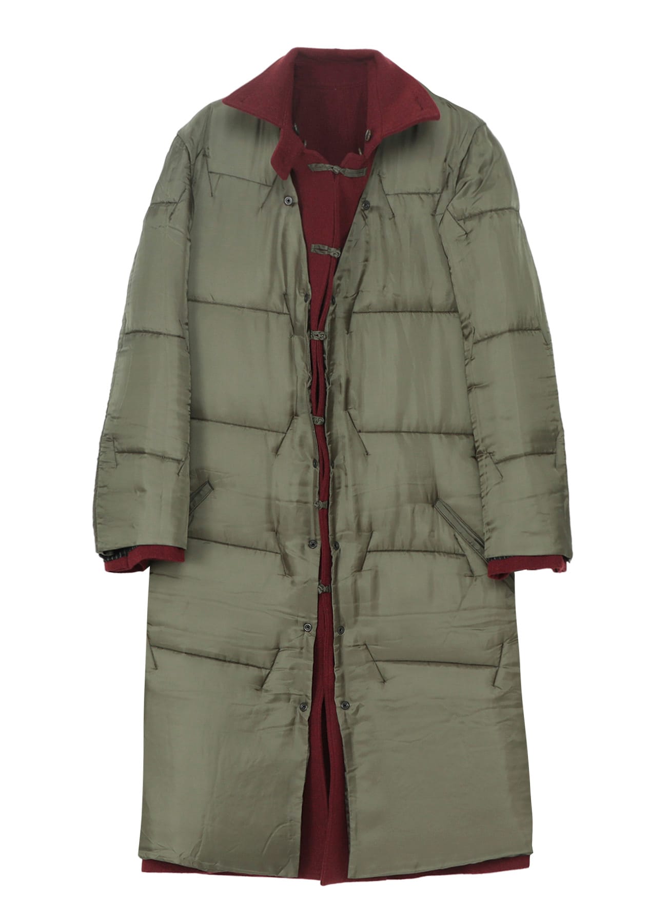 BURGUNDY WOOL BELT JACKET WITH LINER