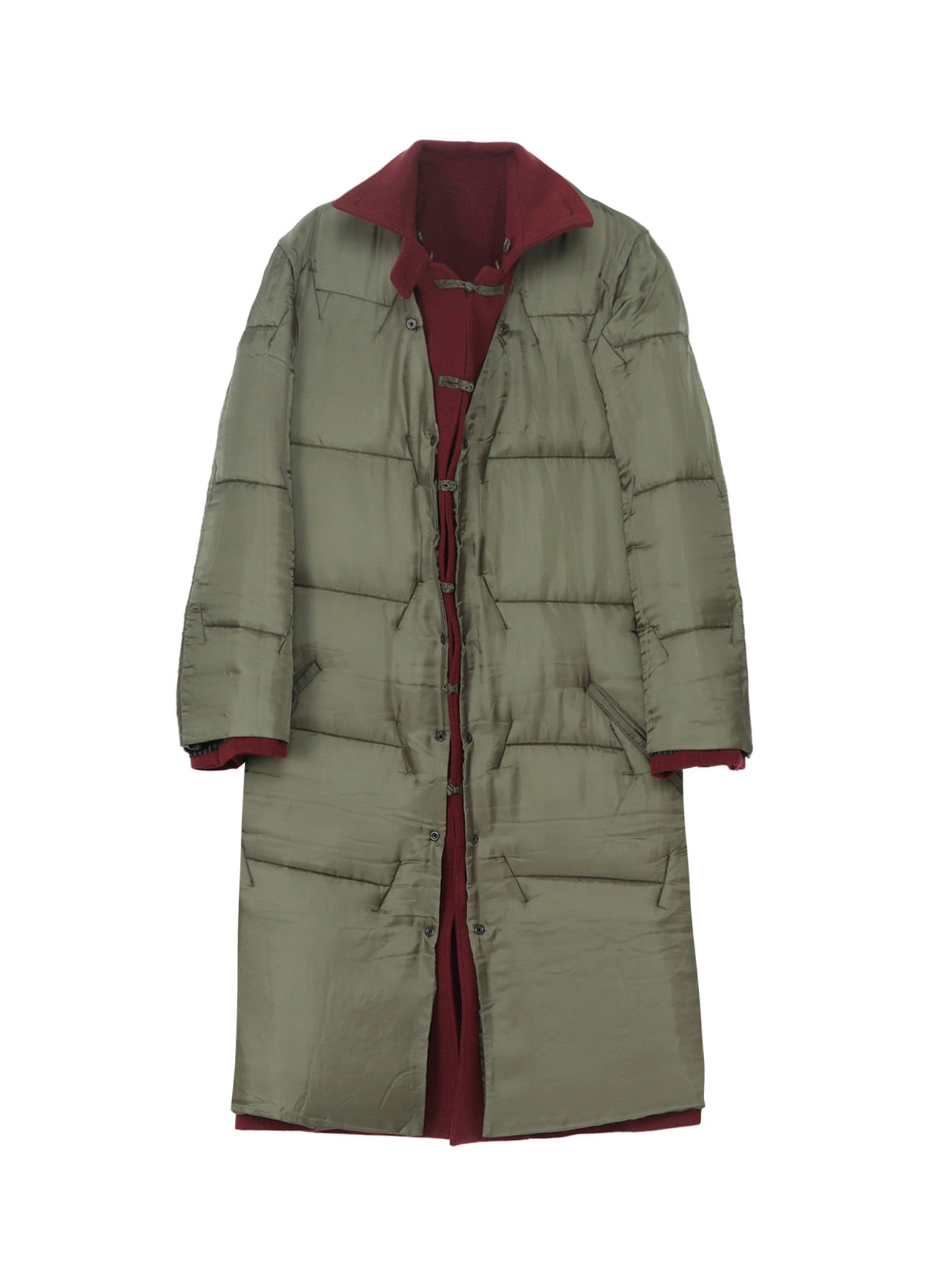 BURGUNDY WOOL BELT JACKET WITH LINER
