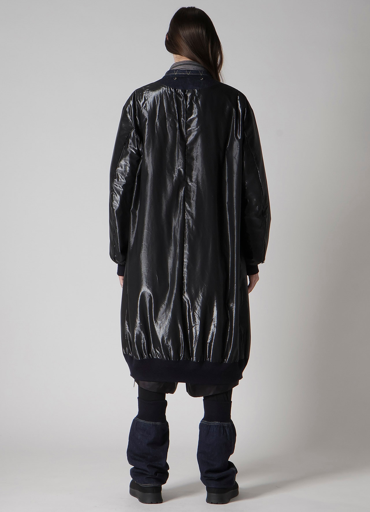 6OZ DENIM MAGIC WASH RIB COMBINATION PEAKED JACKET