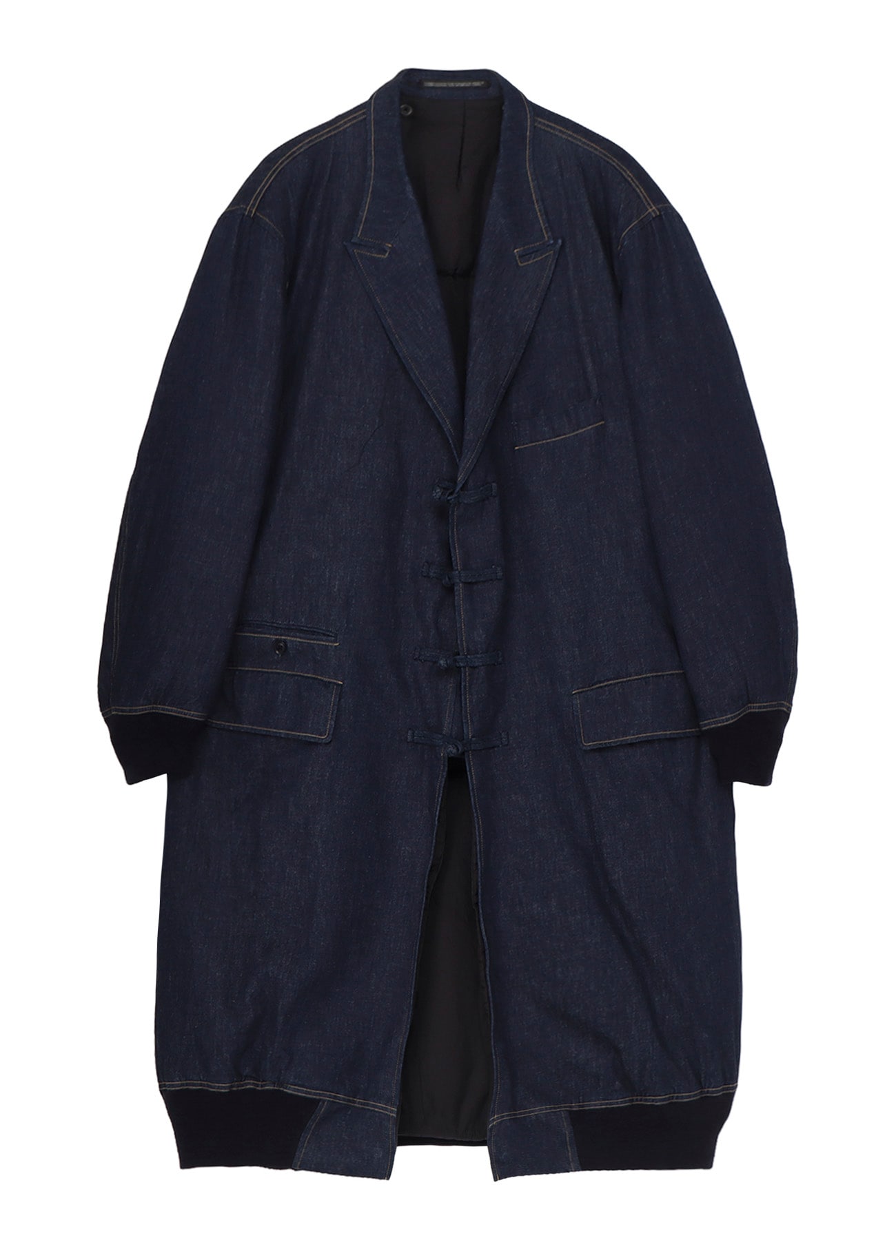 6OZ DENIM MAGIC WASH RIB COMBINATION PEAKED JACKET