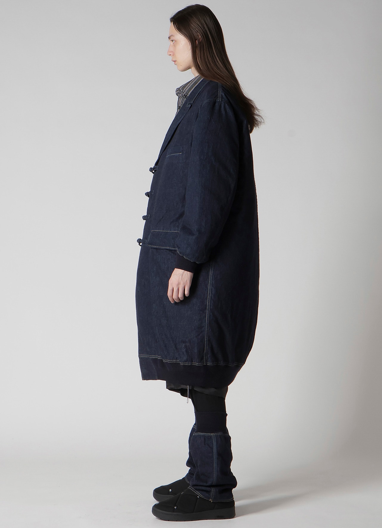 6OZ DENIM MAGIC WASH RIB COMBINATION PEAKED JACKET