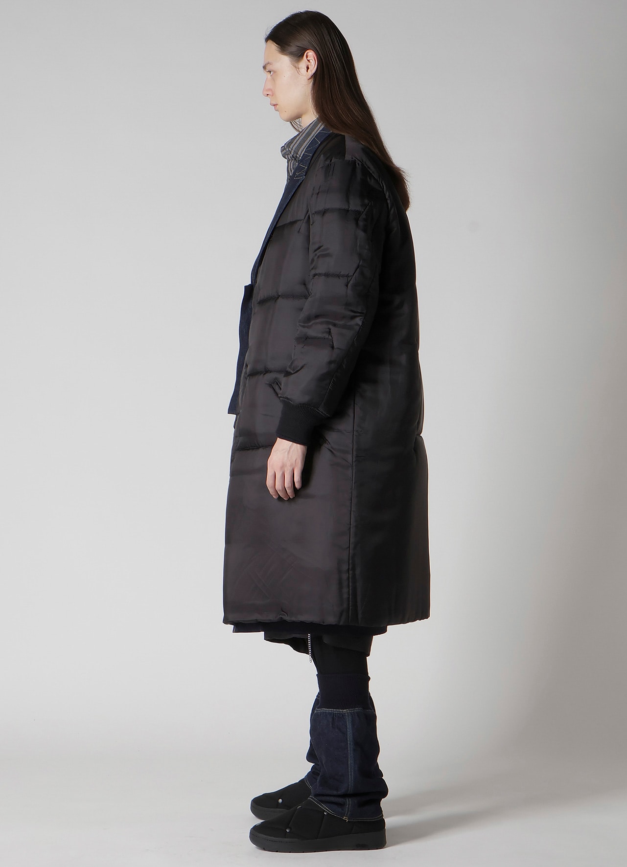 6OZ DENIM MAGIC WASH RIB COMBINATION PEAKED JACKET