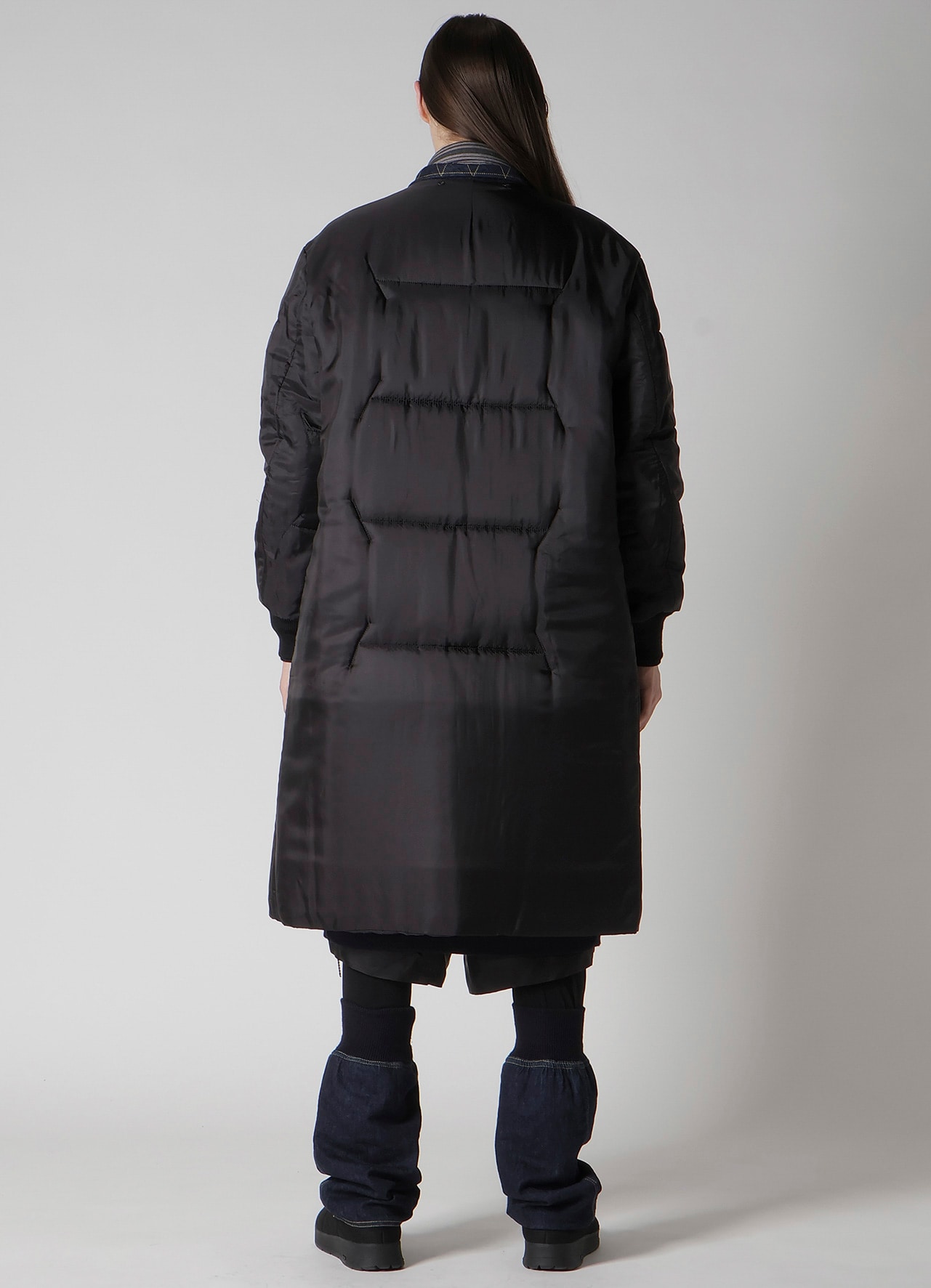 6OZ DENIM MAGIC WASH RIB COMBINATION PEAKED JACKET