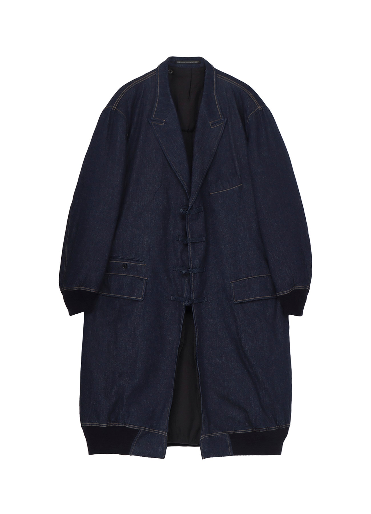 6OZ DENIM MAGIC WASH RIB COMBINATION PEAKED JACKET