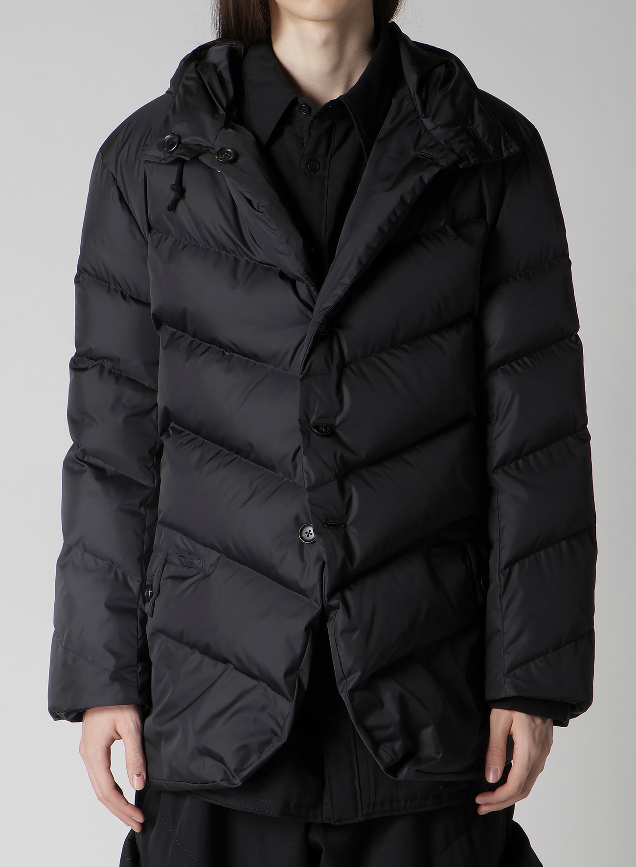 NYLON TAFFETA DIAGONAL DOWN JACKET