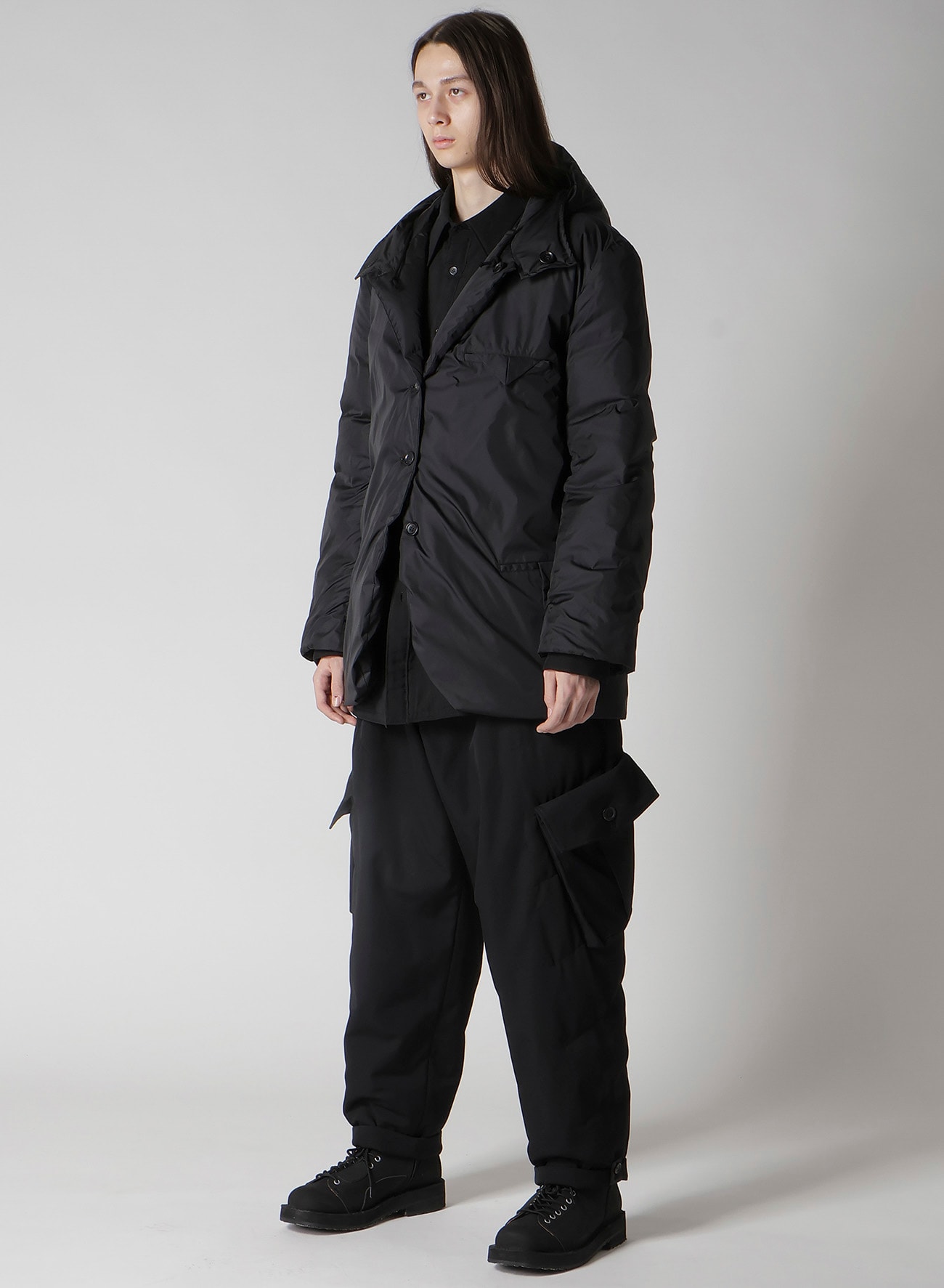 NYLON TAFFETA DIAGONAL DOWN JACKET