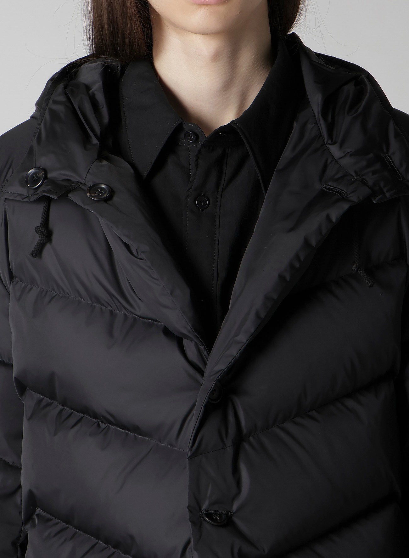 NYLON TAFFETA DIAGONAL DOWN JACKET