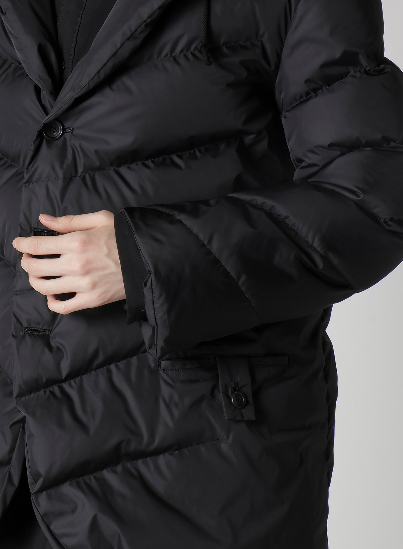 NYLON TAFFETA DIAGONAL DOWN JACKET