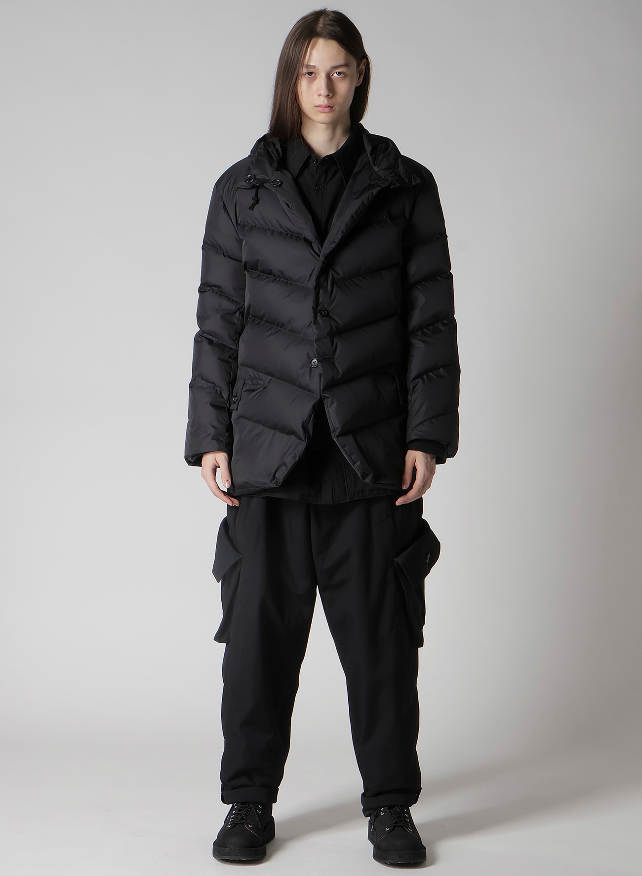 NYLON TAFFETA DIAGONAL DOWN JACKET