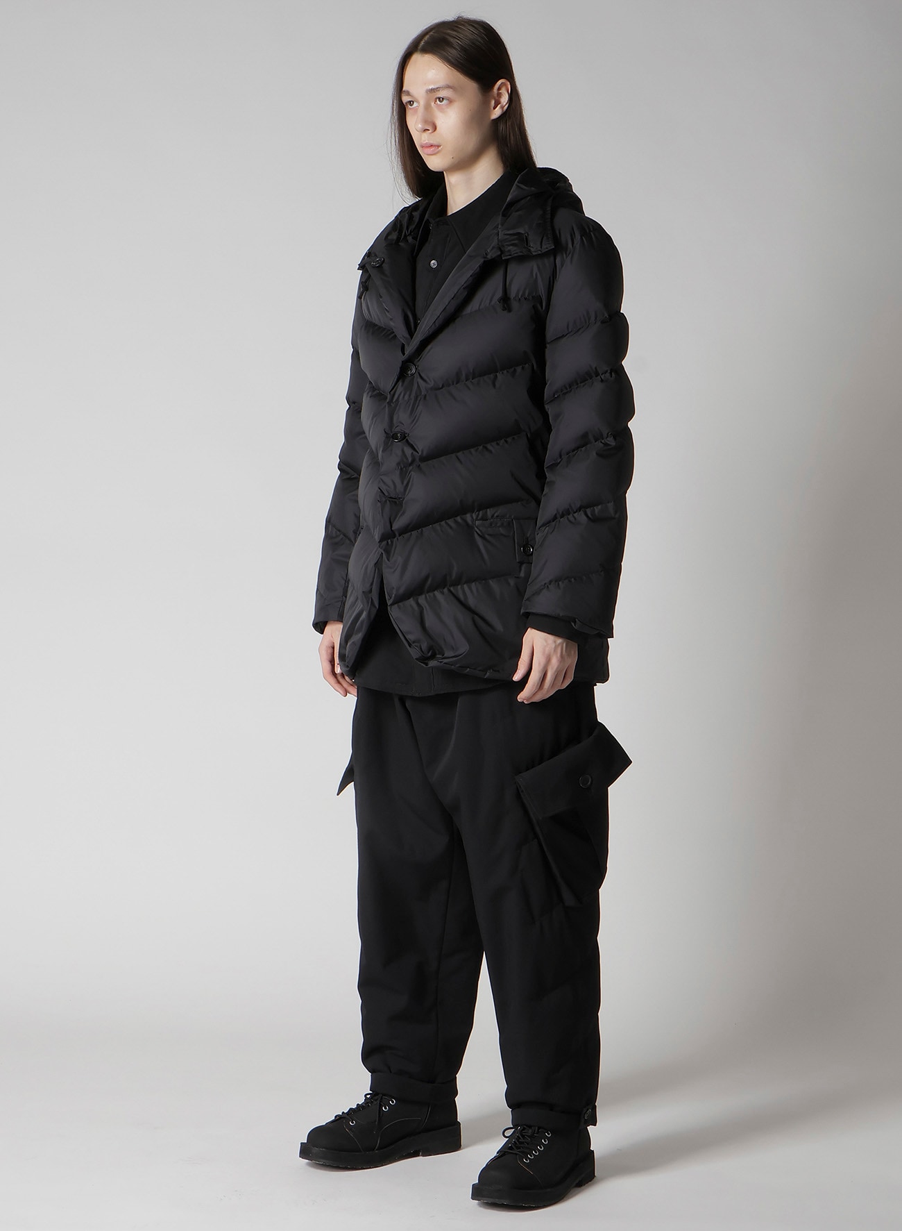 NYLON TAFFETA DIAGONAL DOWN JACKET