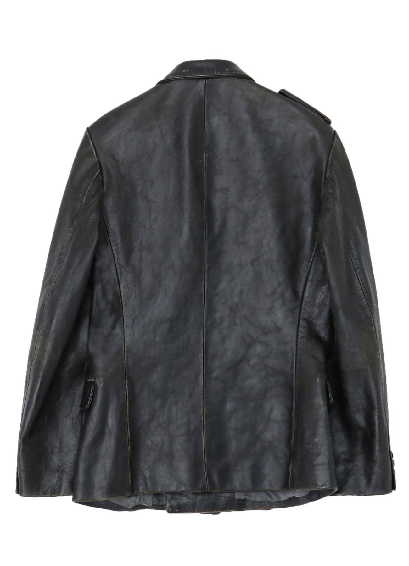 JAPAN HORSE LEATHER CLAP PEACKED LAPEL JACKET