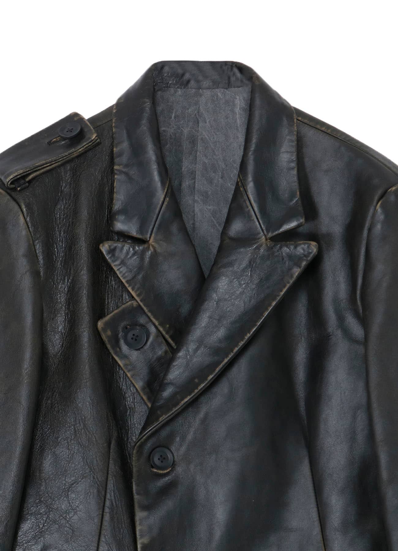 JAPAN HORSE LEATHER CLAP PEACKED LAPEL JACKET