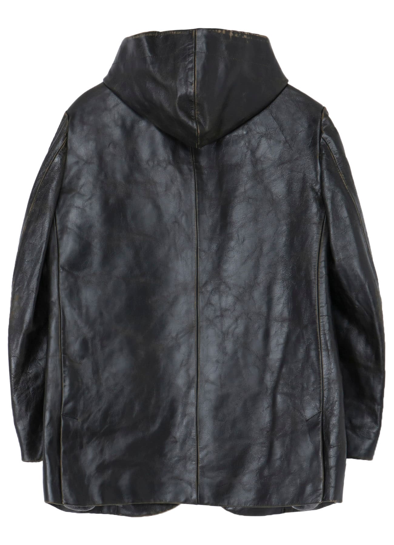 JAPAN HORSE LEATHER CLAP HOODED JACKET