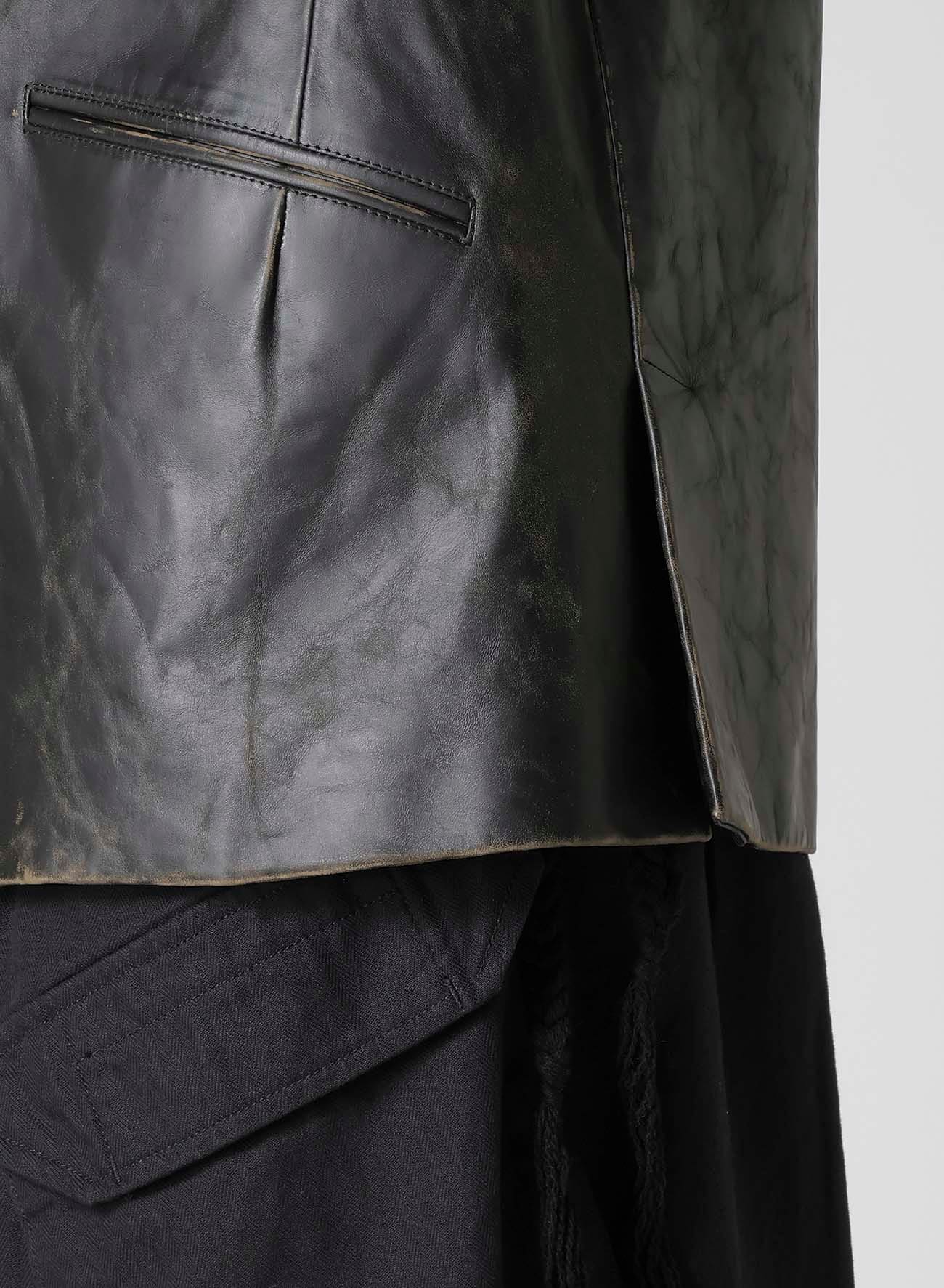 JAPAN HORSE LEATHER CLAP HOODED JACKET