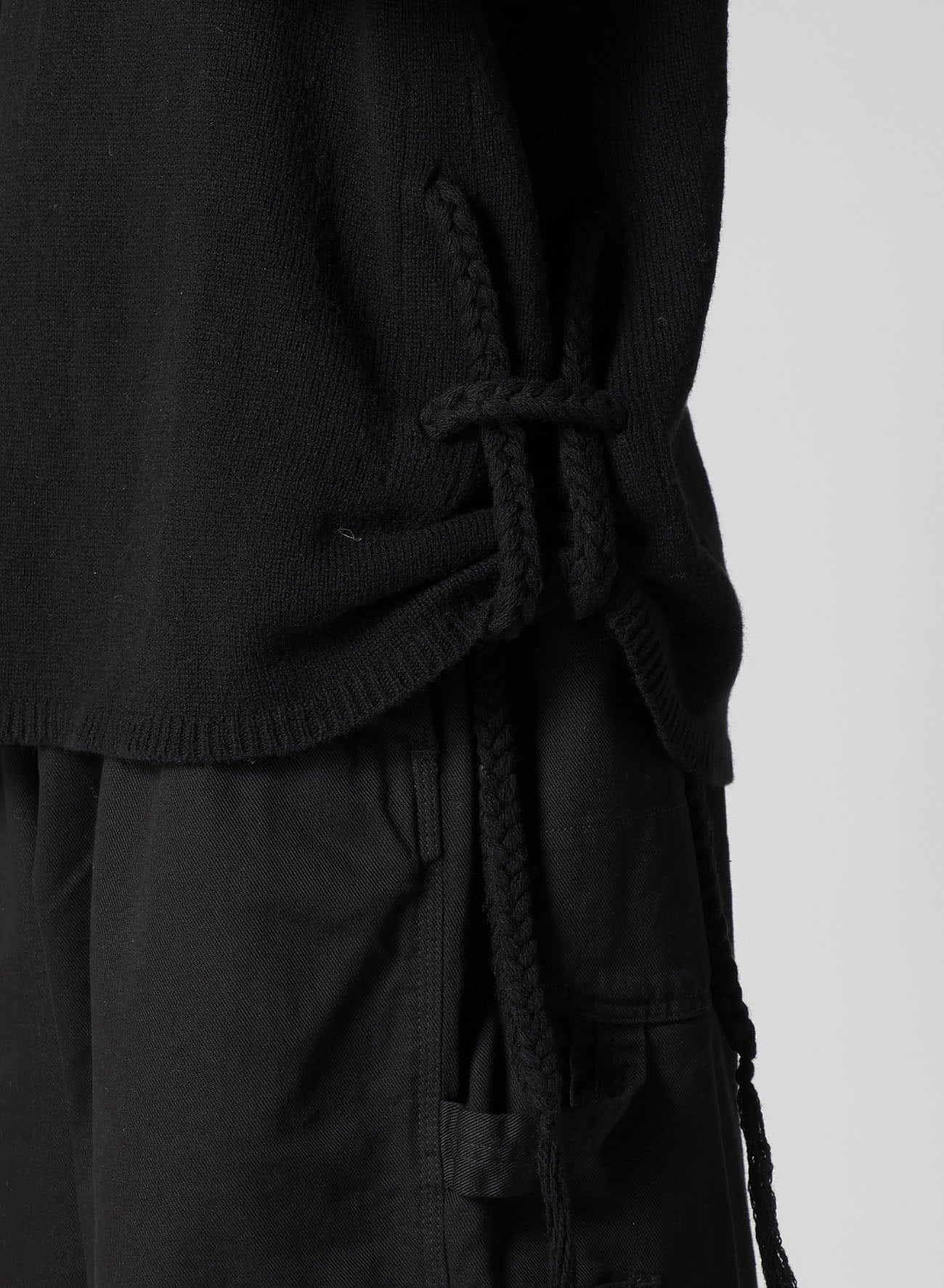 7G1P PLAIN STITCH WITH STRING STRING ROUND NECK PO