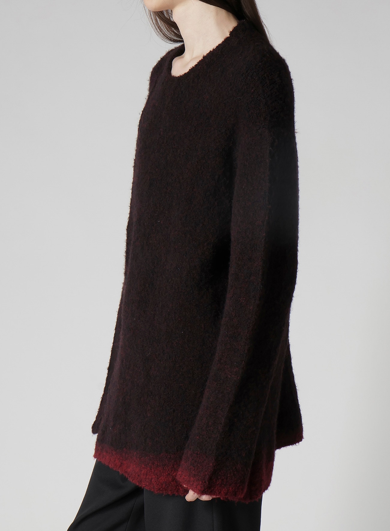 3G1P PLAIN STITCH GRADATION ROUND NECK PO