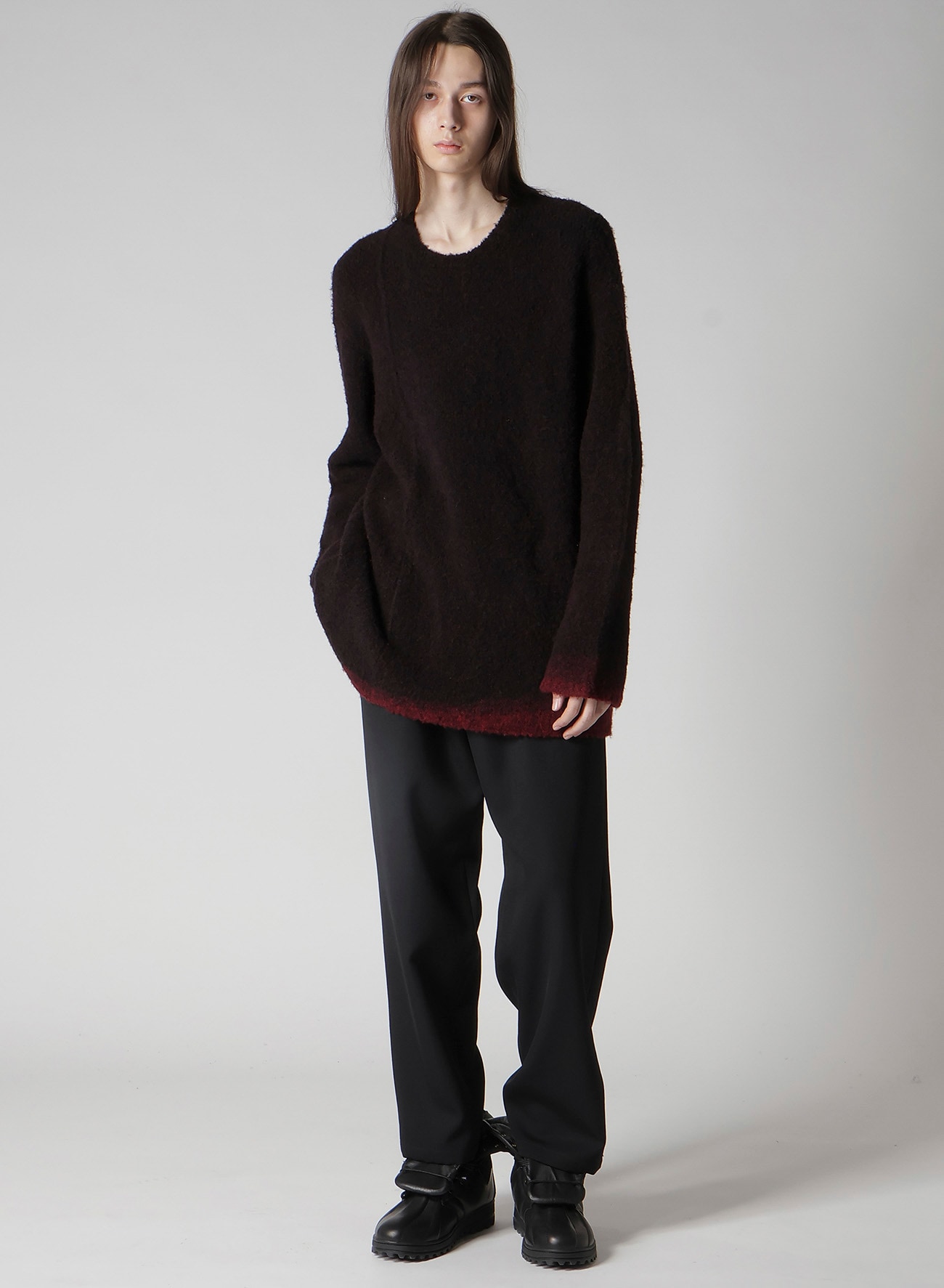 3G1P PLAIN STITCH GRADATION ROUND NECK PO