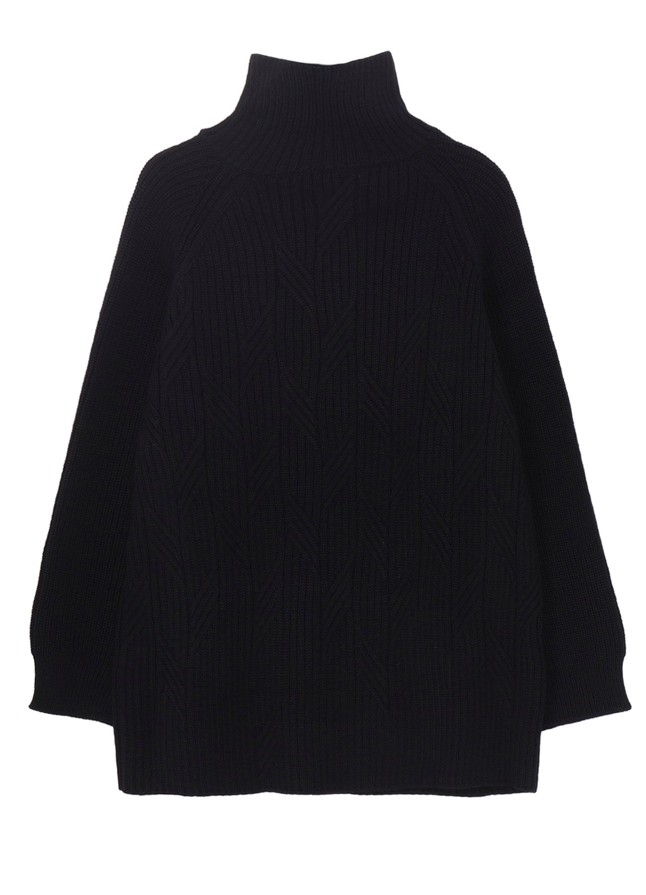 5G1P CABLE+CARDIGAN STITCH SIDE ZIP HIGN NECK PO