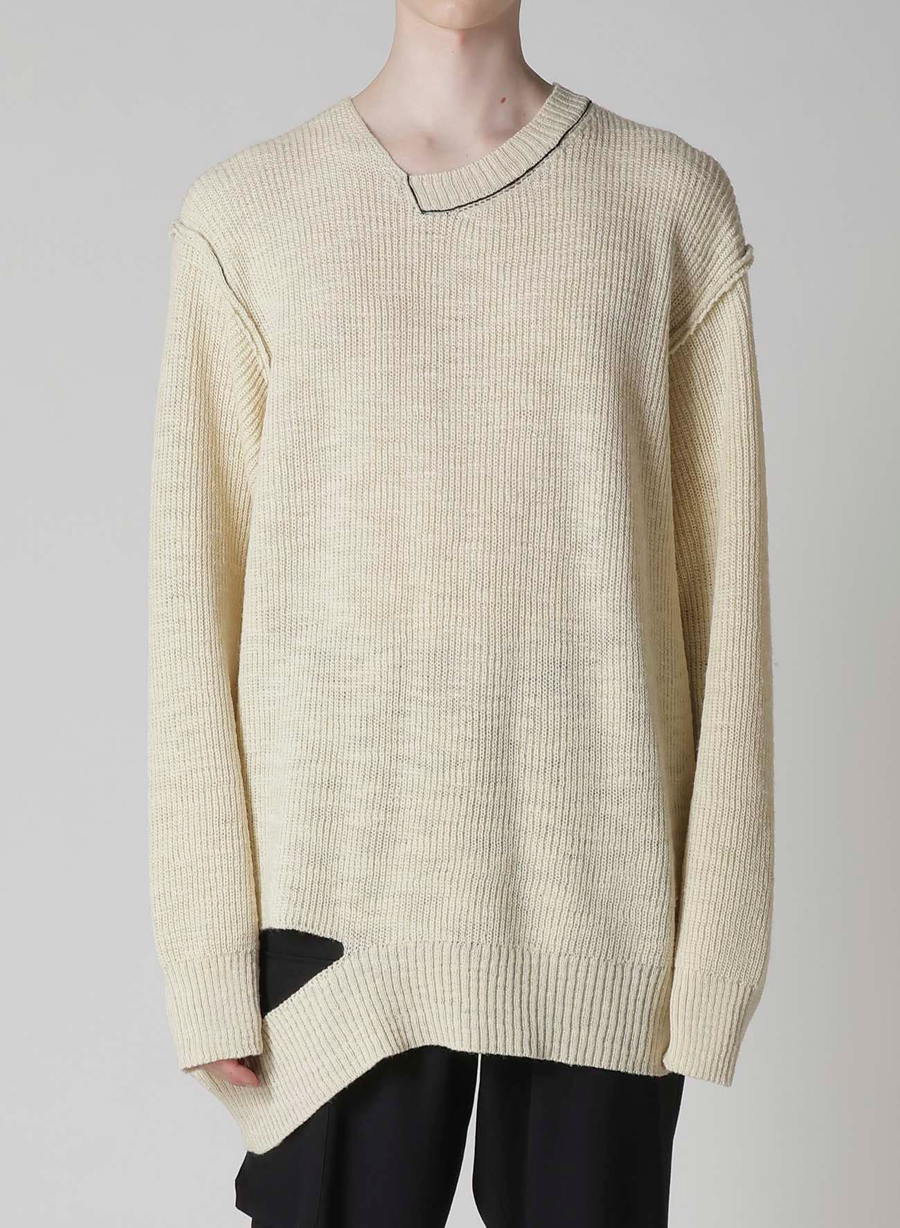 HALF CARDIGAN ASYMMETRY NECKLINE PO