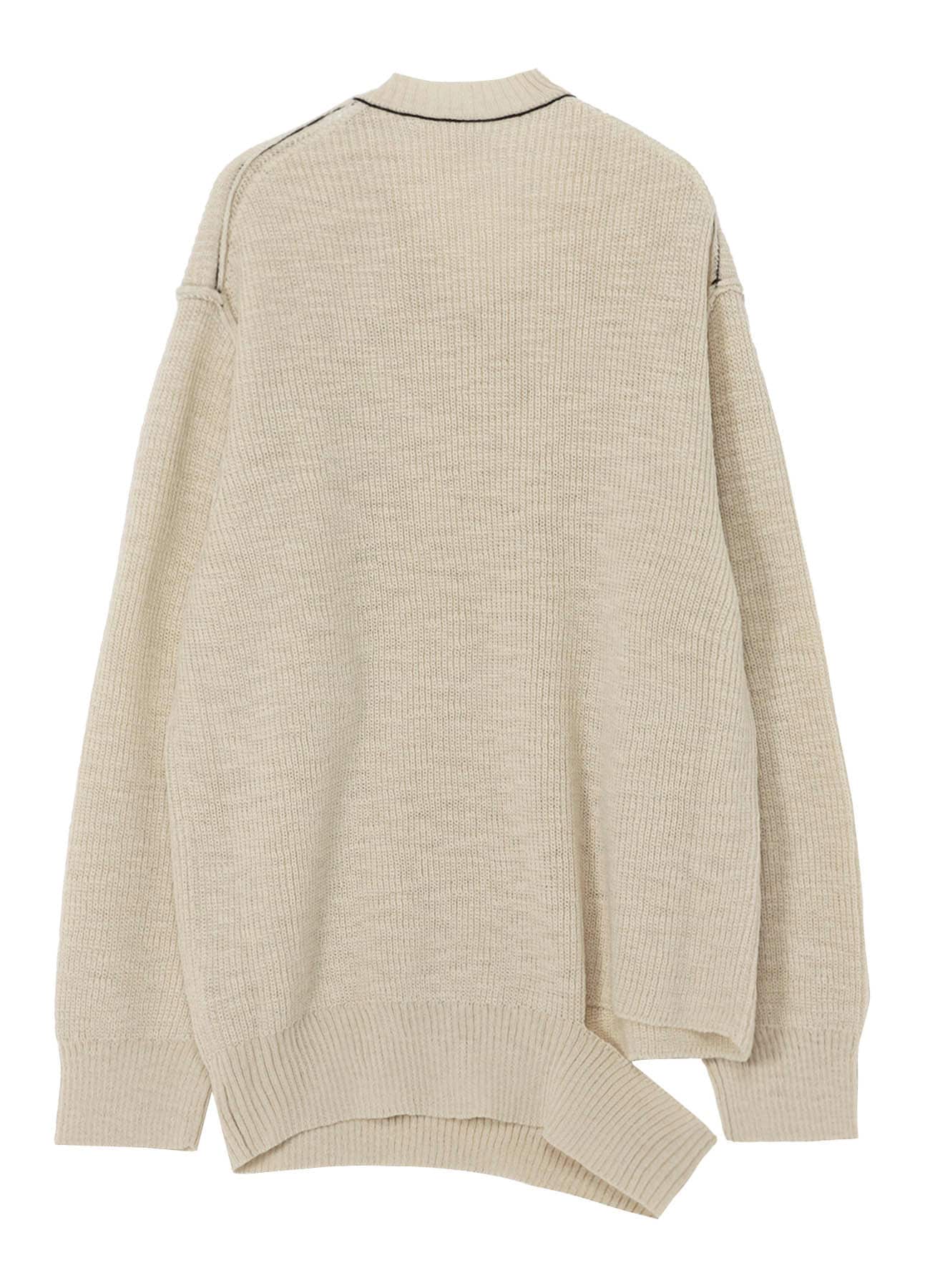 HALF CARDIGAN ASYMMETRY NECKLINE PO