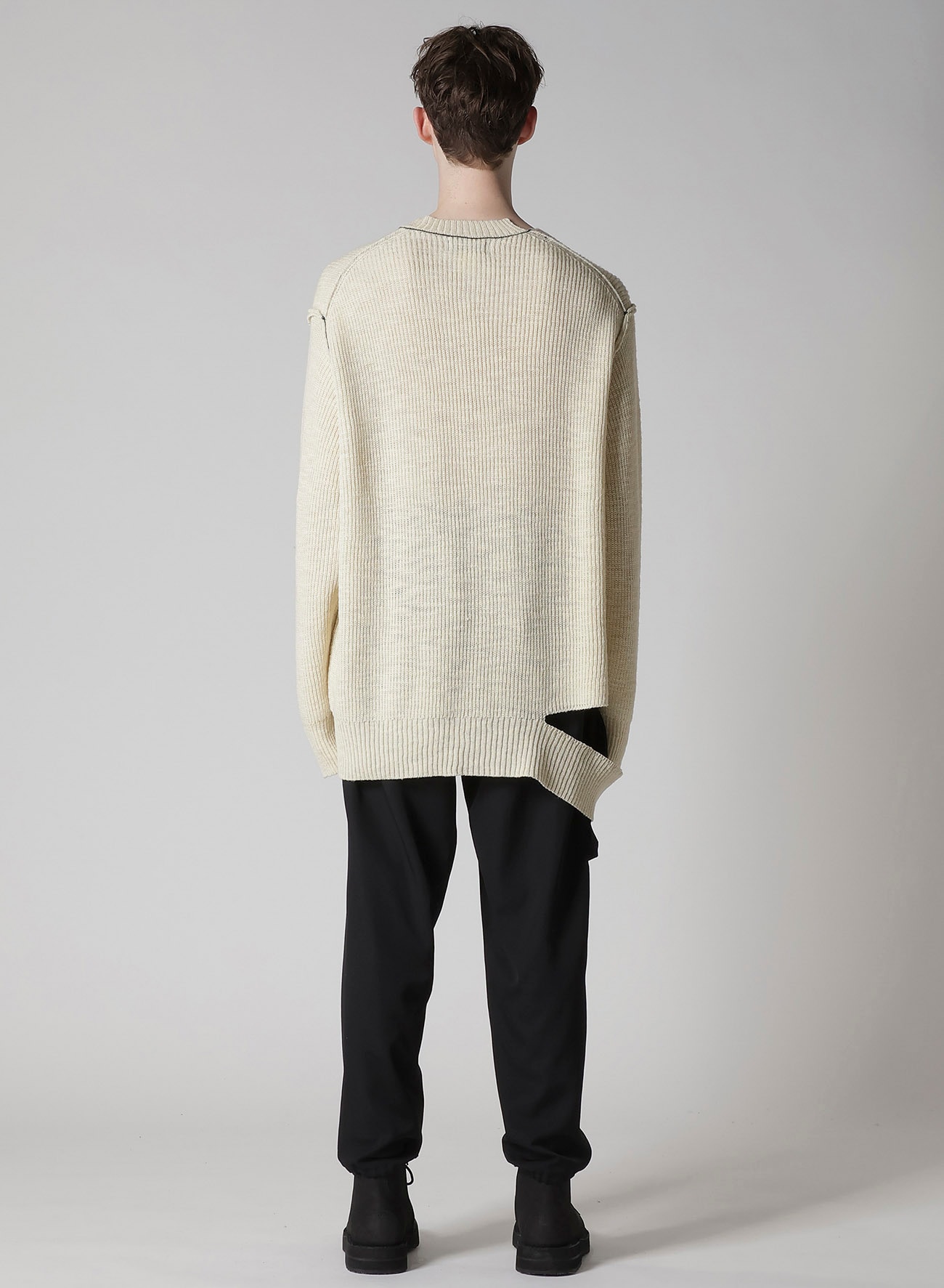 HALF CARDIGAN ASYMMETRY NECKLINE PO