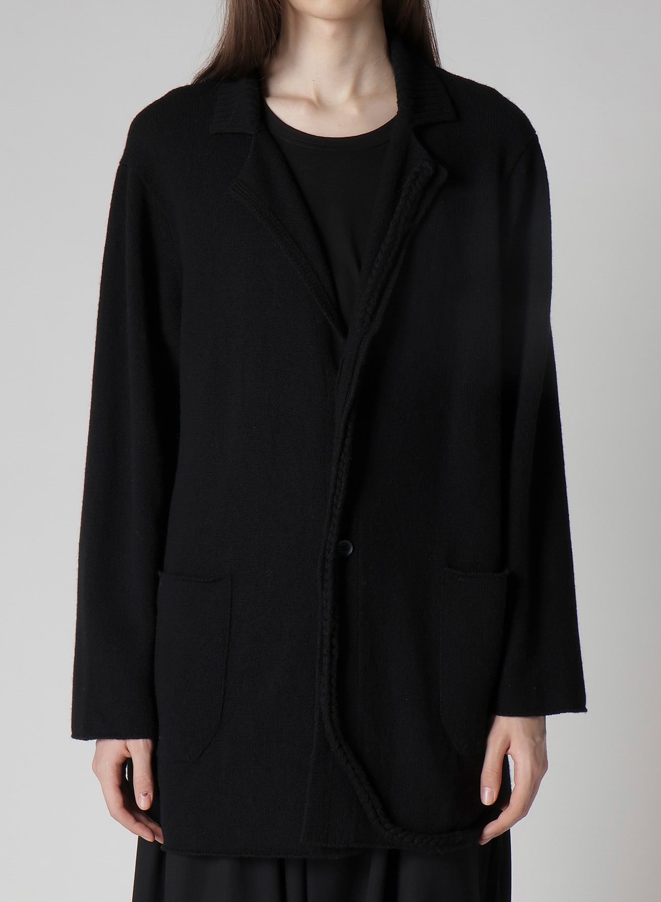 7G1P PLAIN STITCH WITH STRING STRING DETAIL JACKET
