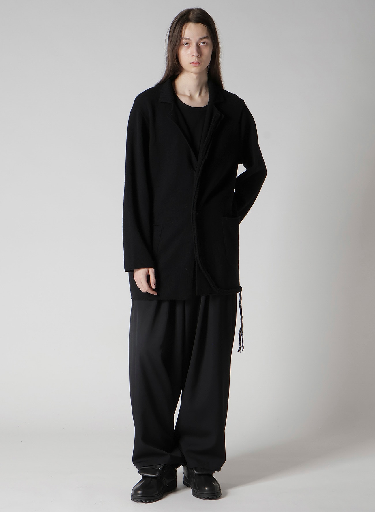 7G1P PLAIN STITCH WITH STRING STRING DETAIL JACKET