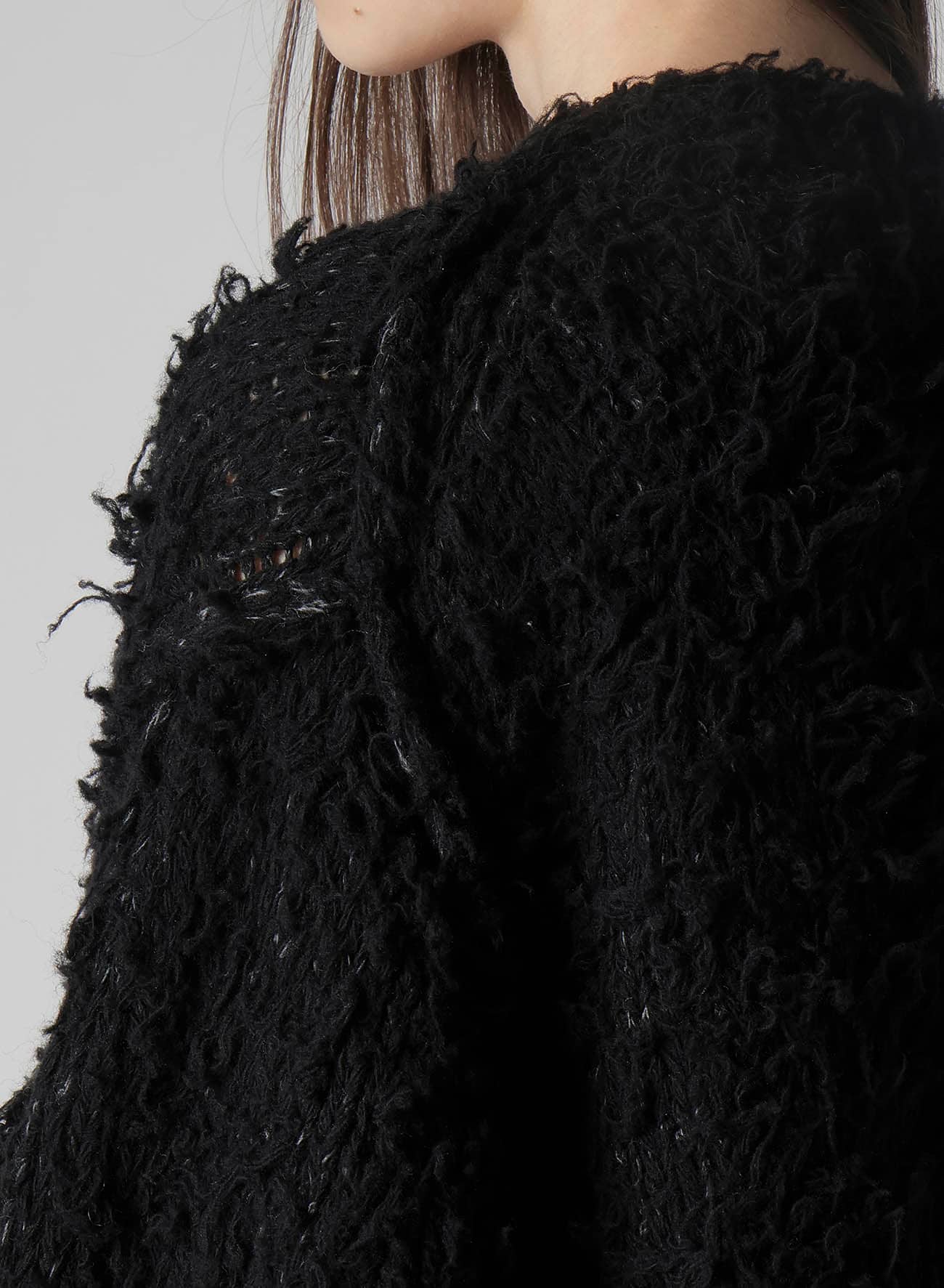 3G1P BRUSHED PLAIN STITCH LONG CARDIGAN