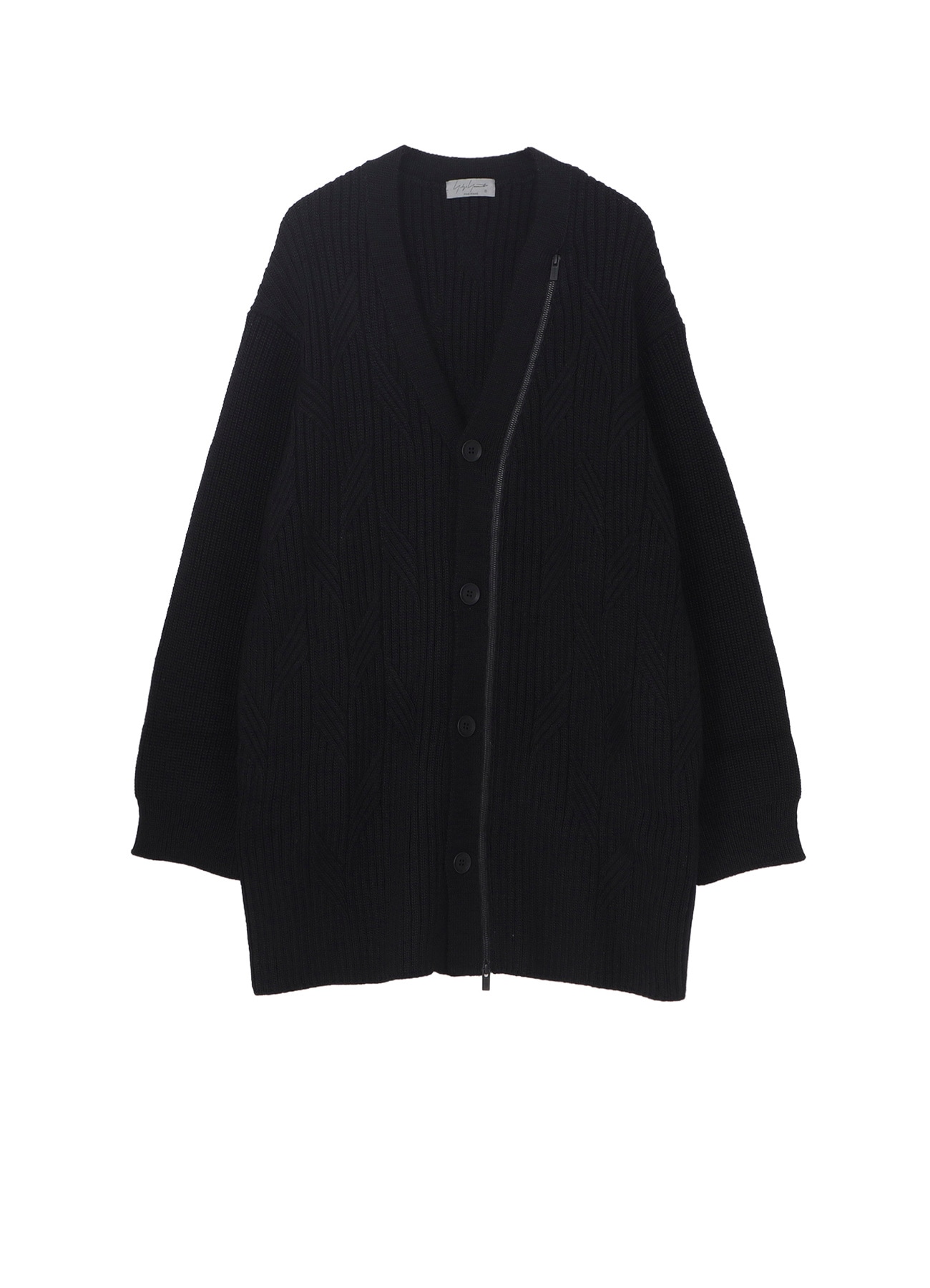 5G1P CABLE+CARDIGAN STITCH ZIP V NECK CARDIGAN