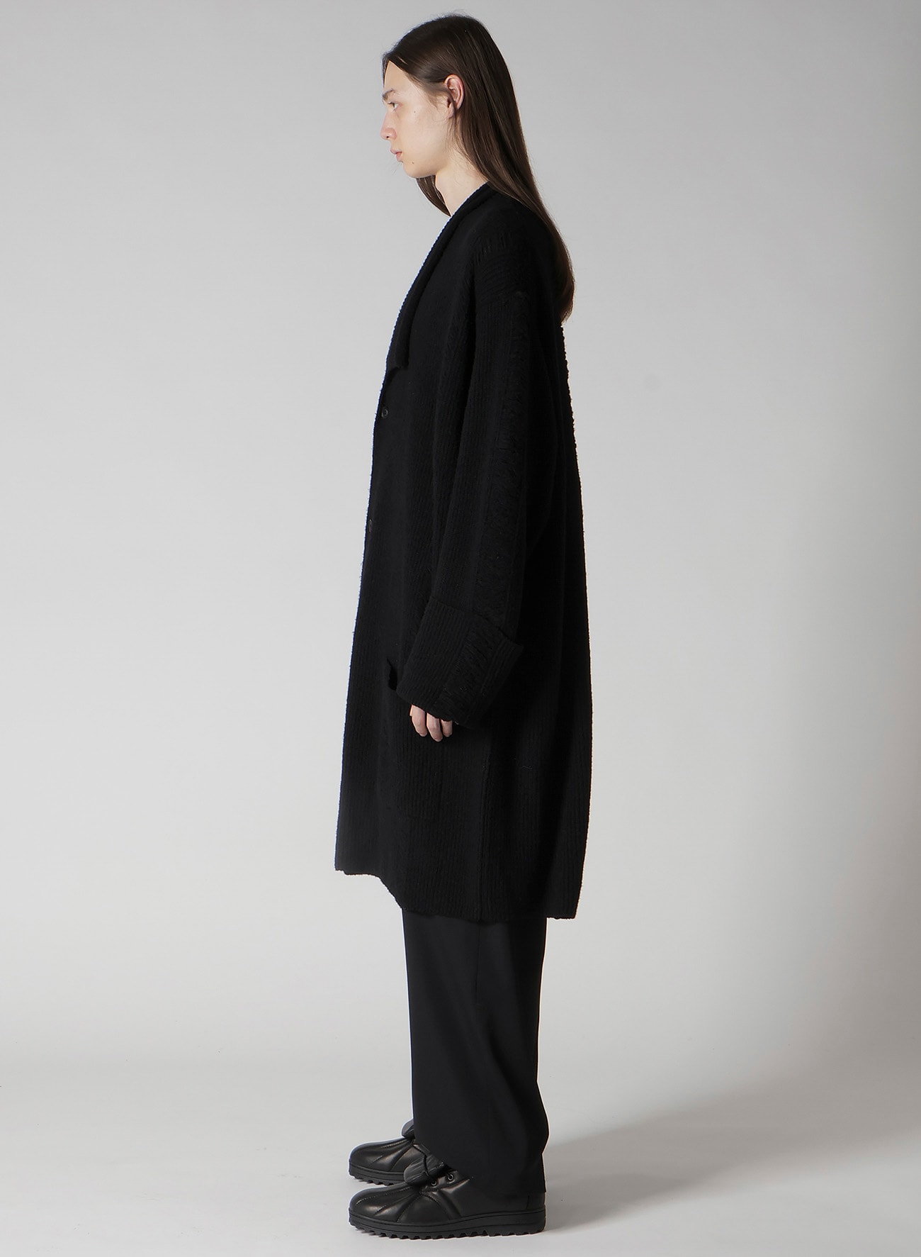 7G3P HALF CARDIGAN CRUSHED LONG CARDIGAN