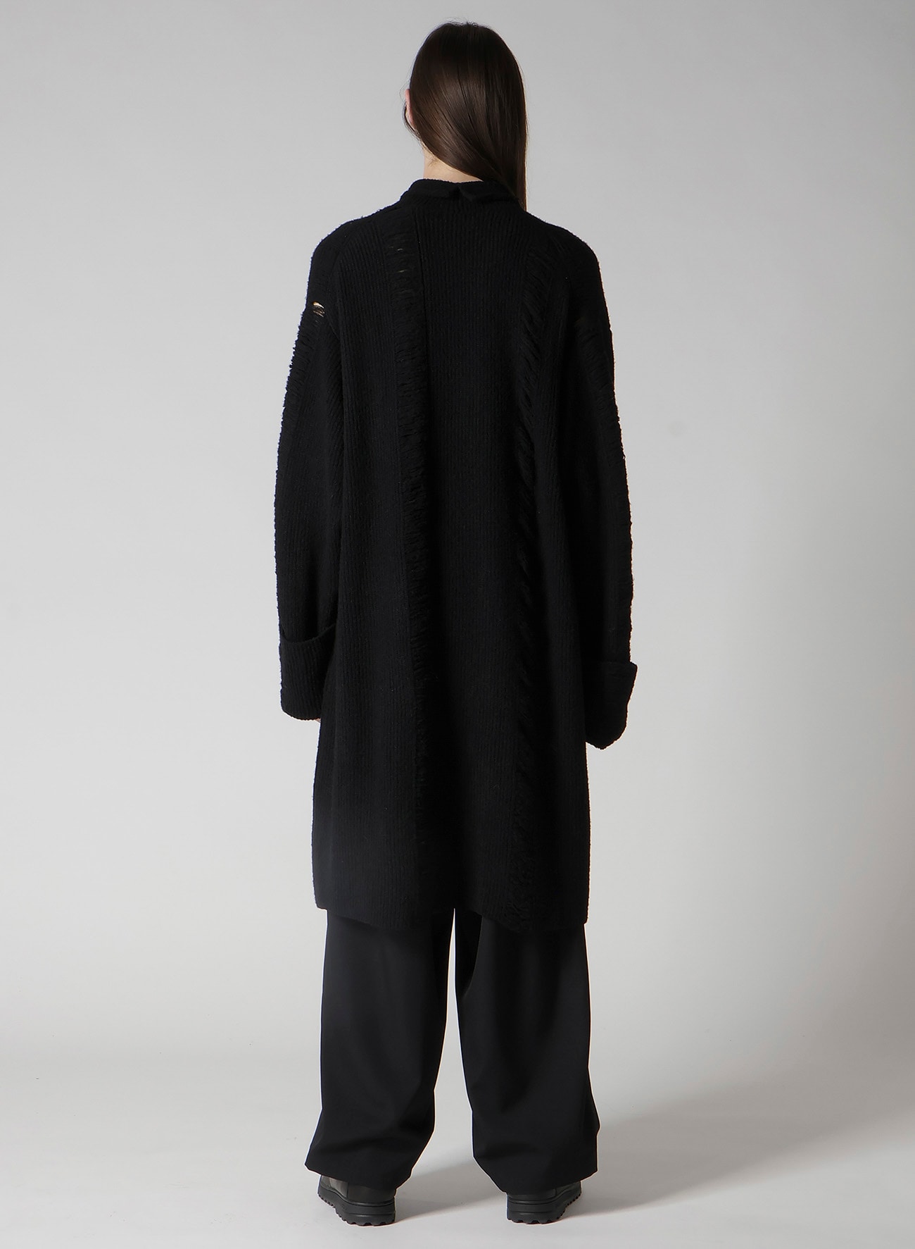 7G3P HALF CARDIGAN CRUSHED LONG CARDIGAN