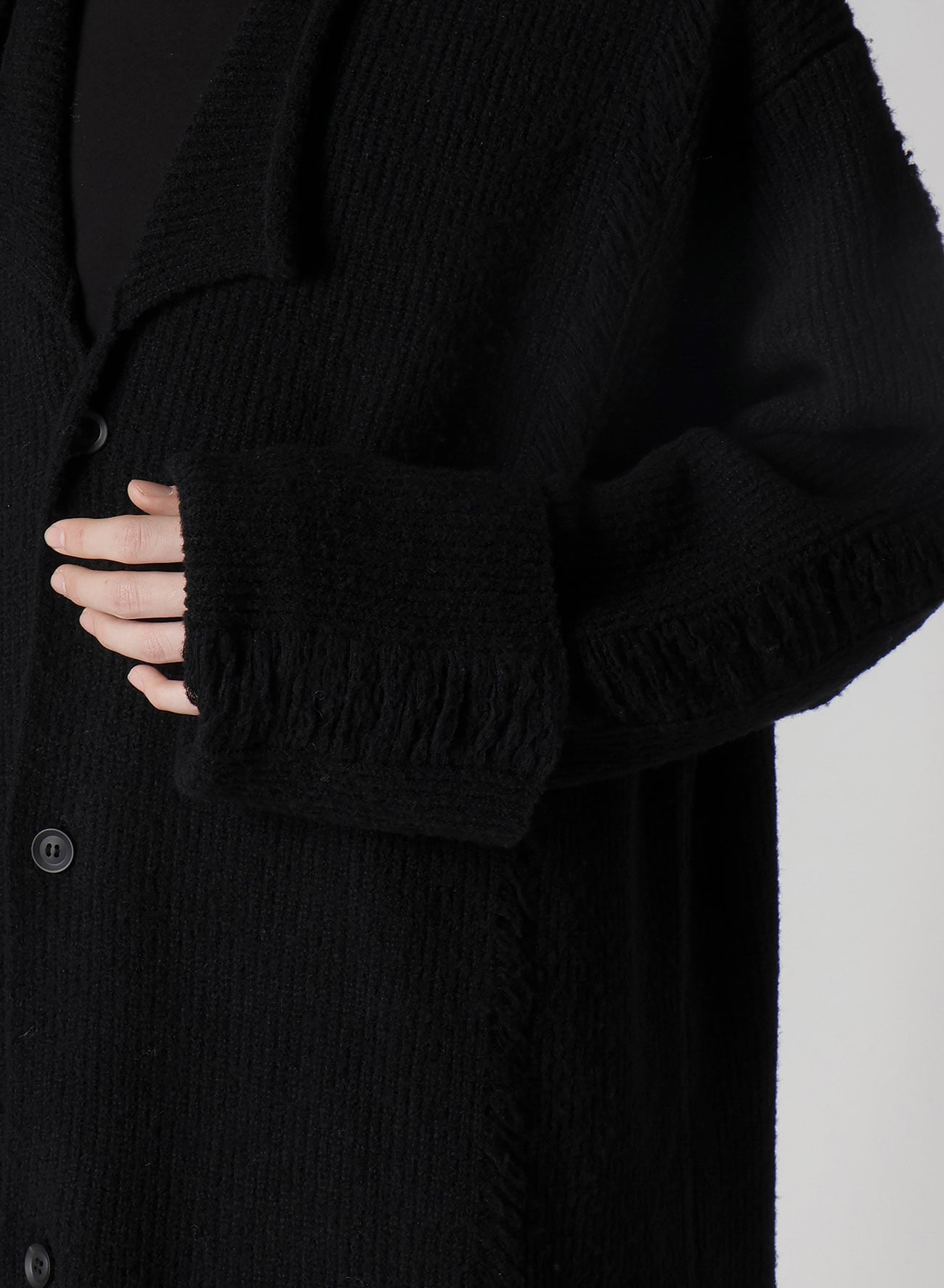 7G3P HALF CARDIGAN CRUSHED LONG CARDIGAN