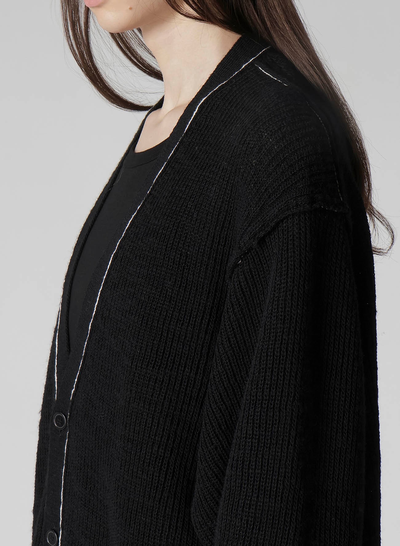 HALF CARDIGAN SLIT DETAIL V NECK CARDIGAN
