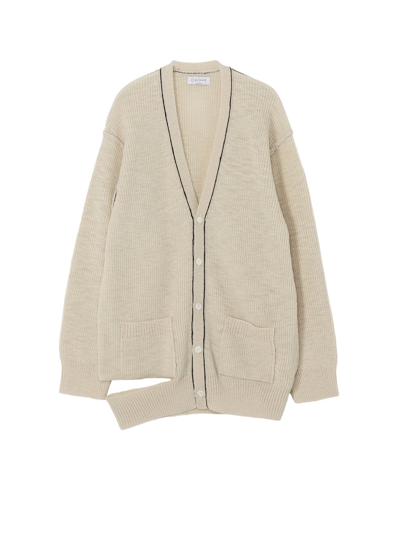 HALF CARDIGAN SLIT DETAIL V NECK CARDIGAN(FREE SIZE Black